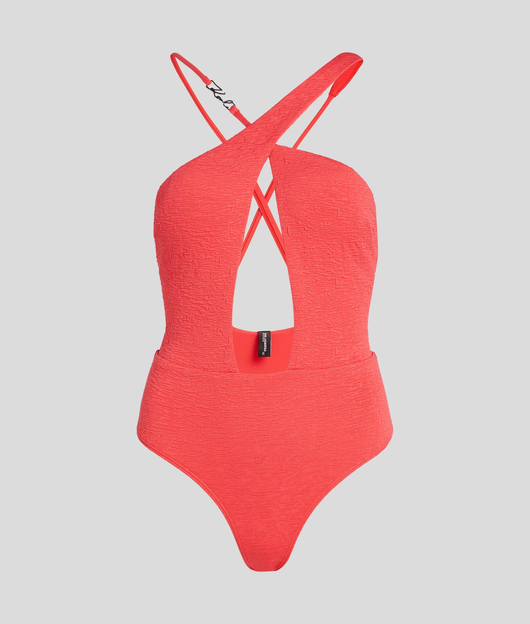 K/SIGNATURE TEXTURED CROSSOVER SWIMSUIT