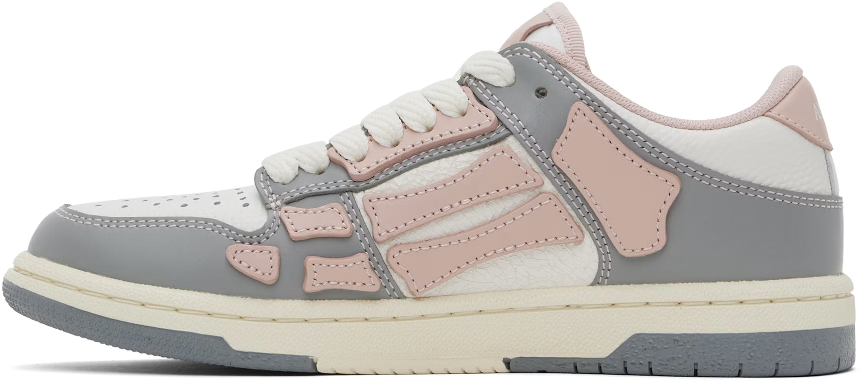 AMIRI Pink & Gray Varsity Skel Top Low Sneakers