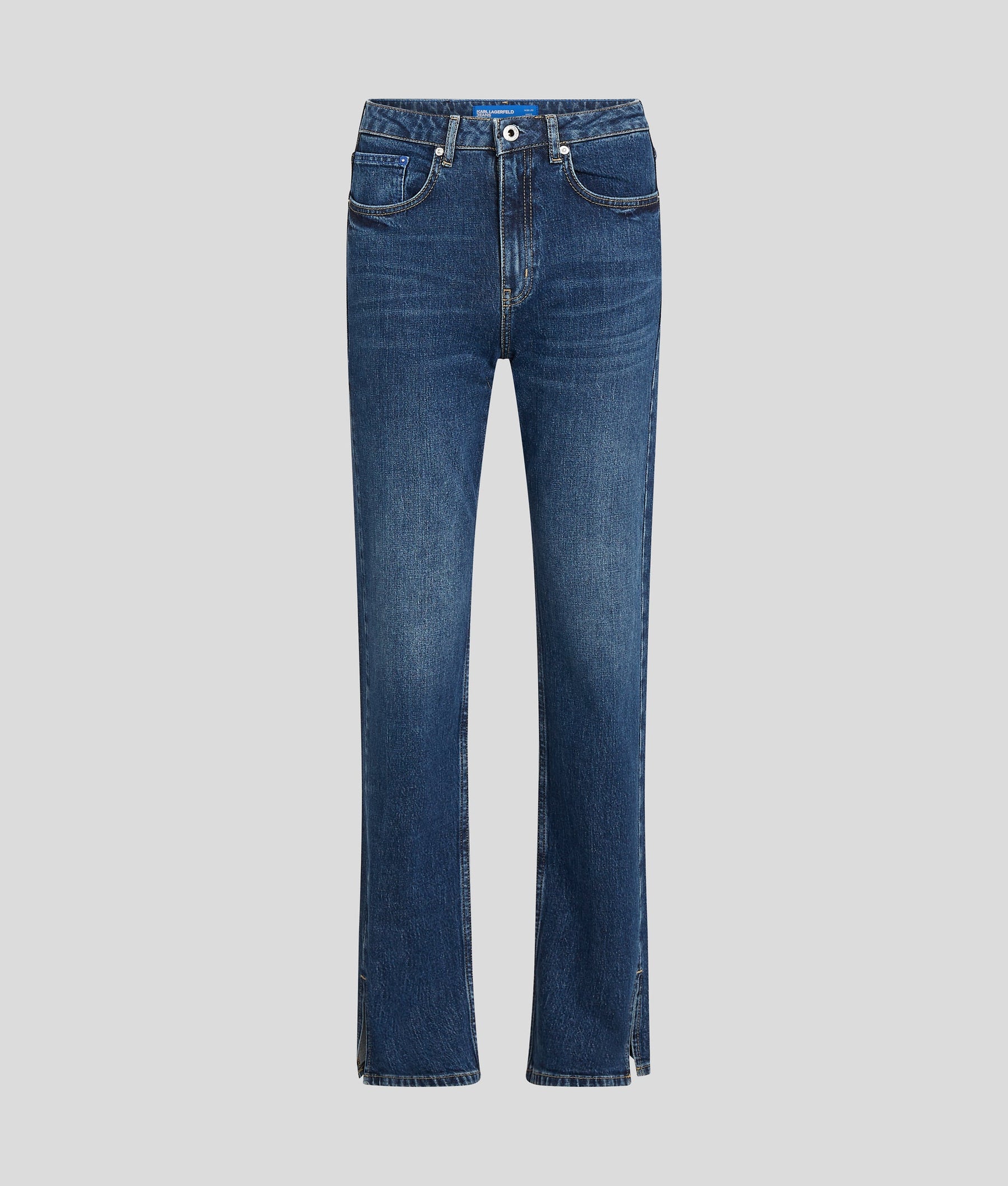 SPLIT-HEM HIGH-RISE STRAIGHT TROUSERS