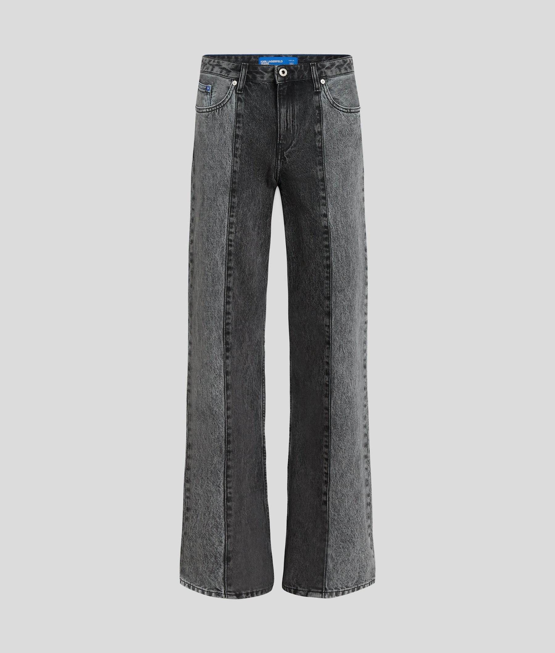 TWO-TONE MID-RISE RELAXED TROUSERS