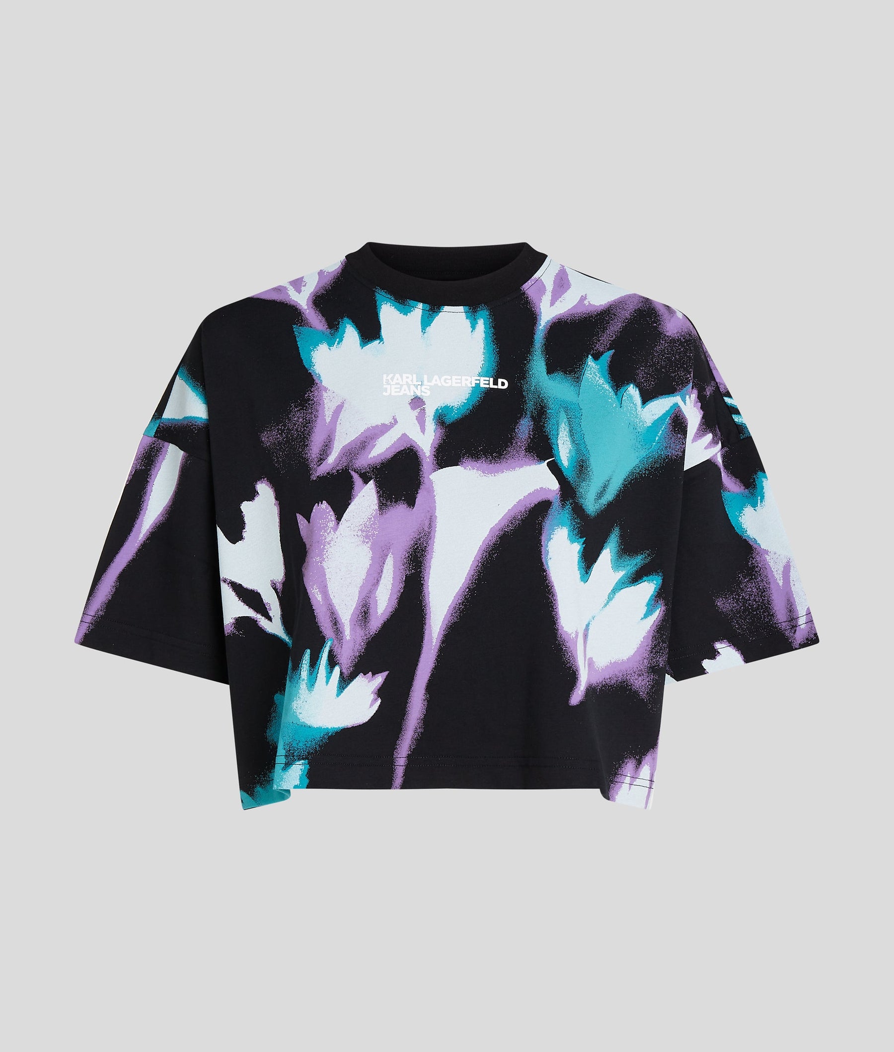 FLORAL-PRINT CROP T-SHIRT