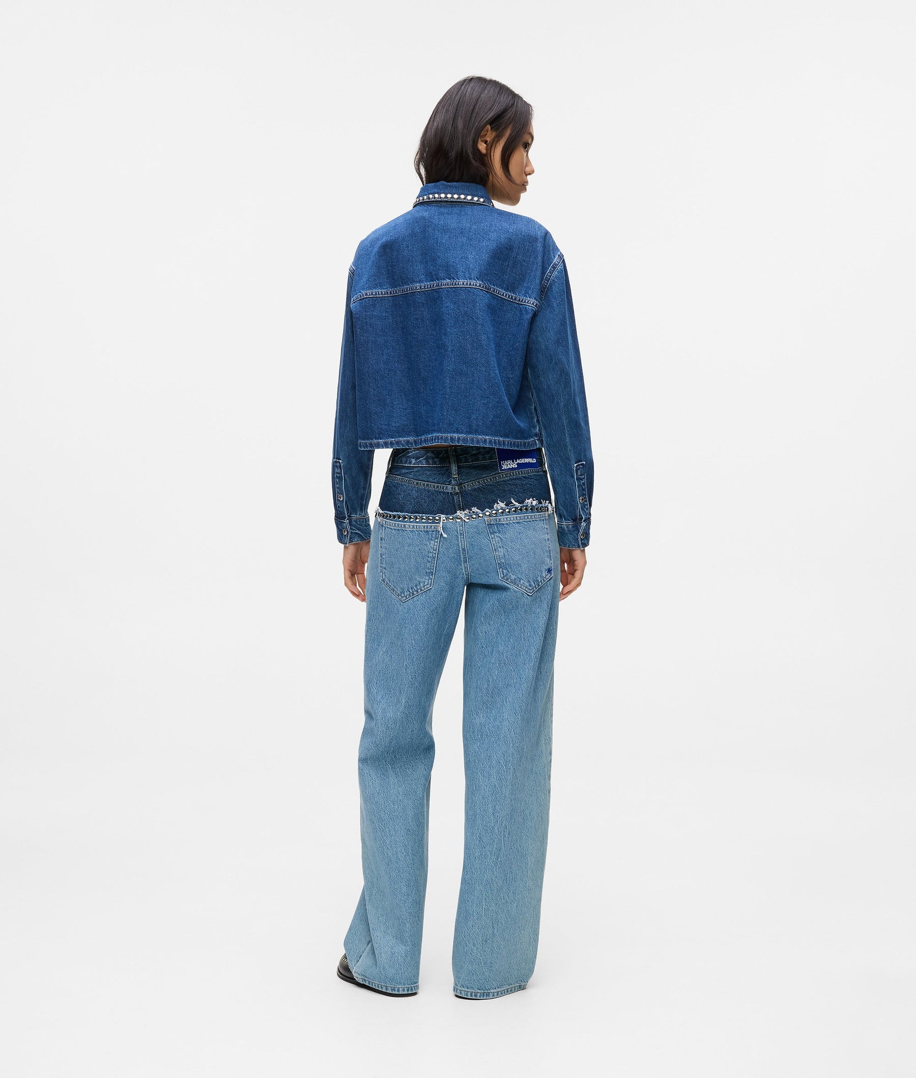 Colorblock relaxed jeans