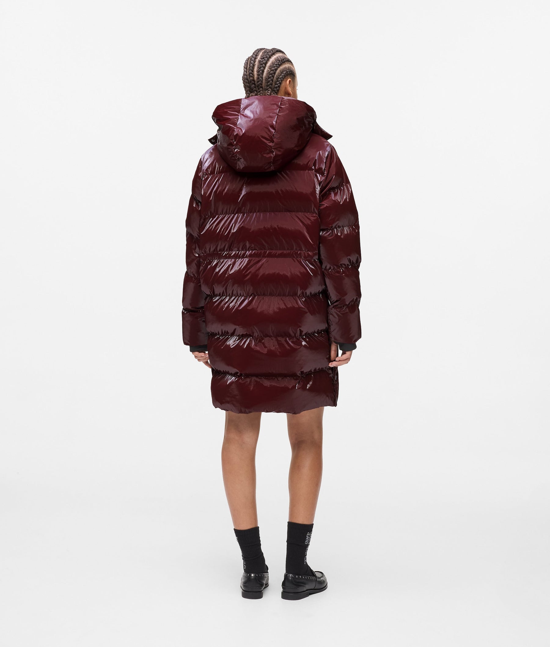 Long shiny padded jacket