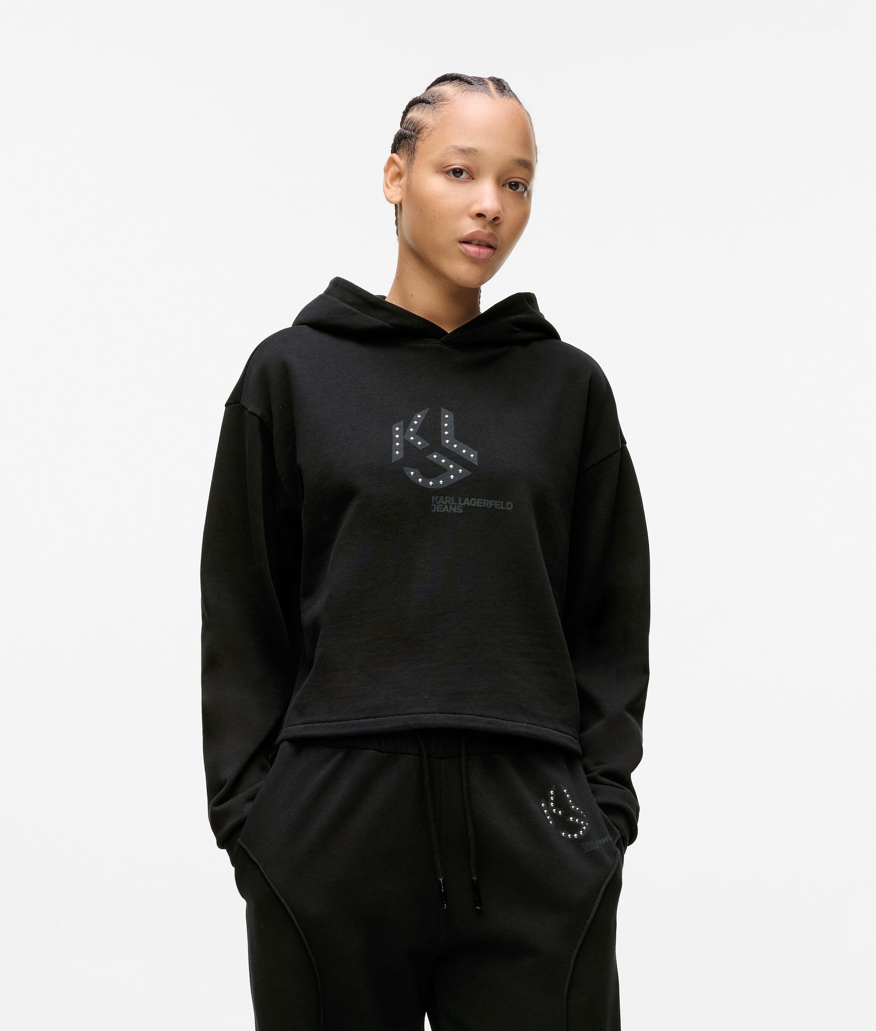 Studded monogram hoodie