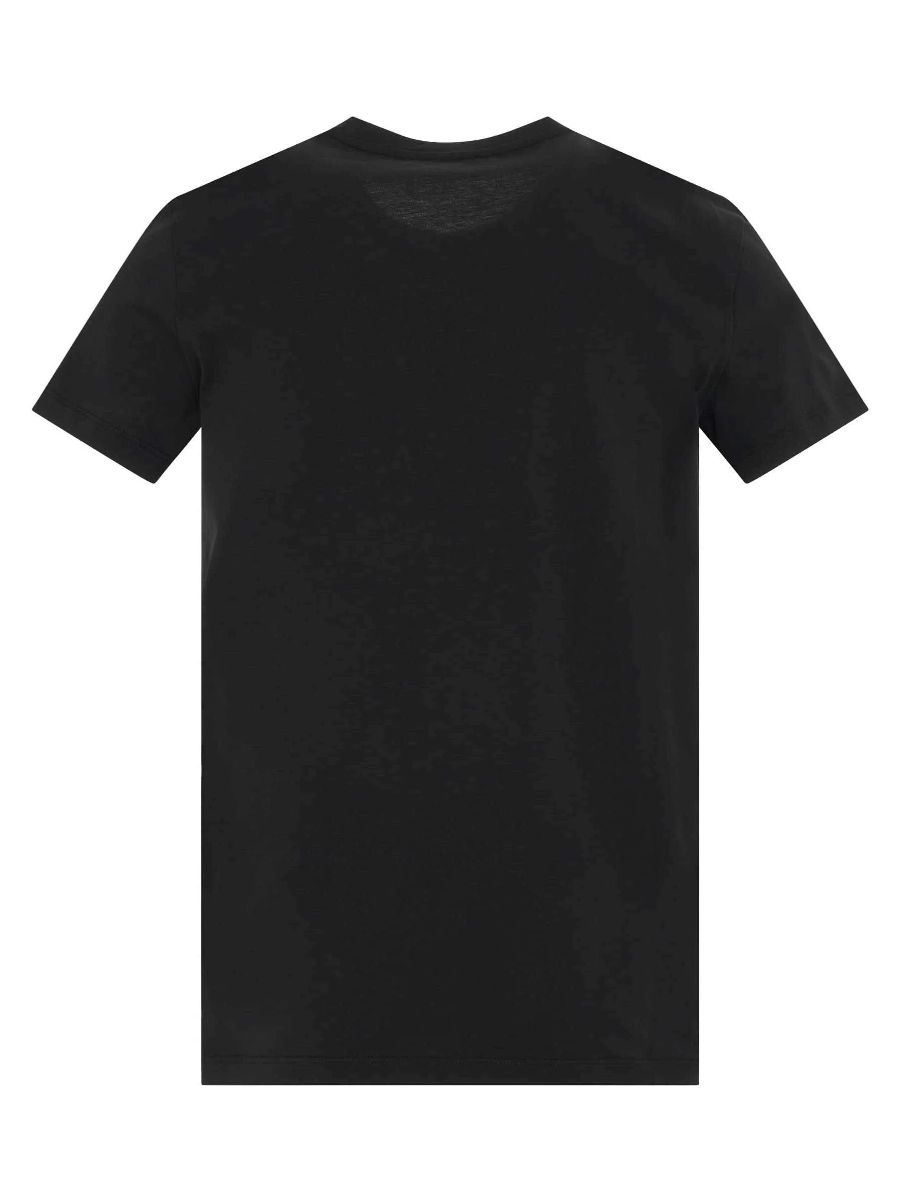 Logo Flock Classic Fit T-Shirt in Black/White