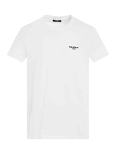 Logo Flock Classic Fit T-Shirt in White/Black