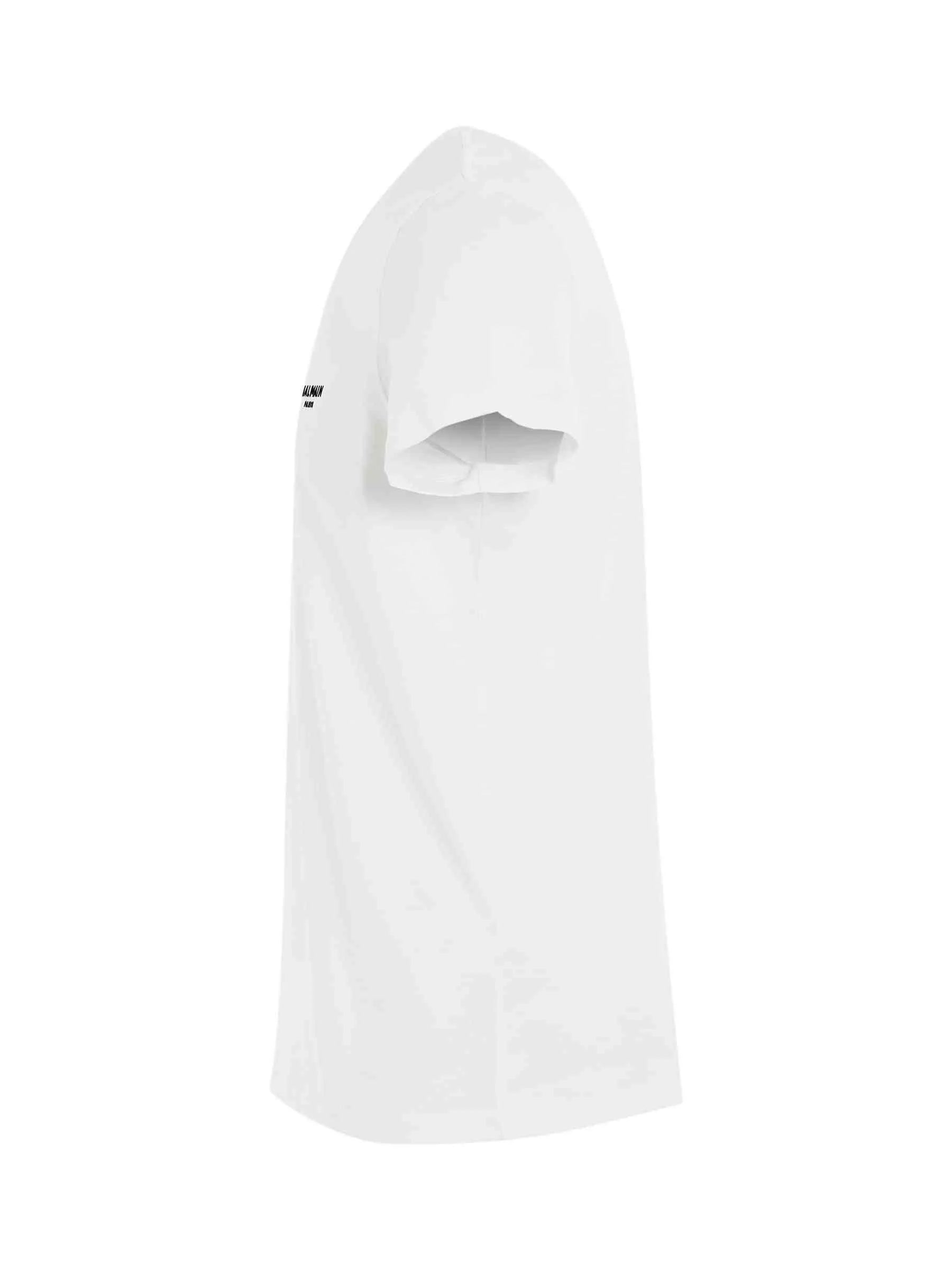 Logo Flock Classic Fit T-Shirt in White/Black