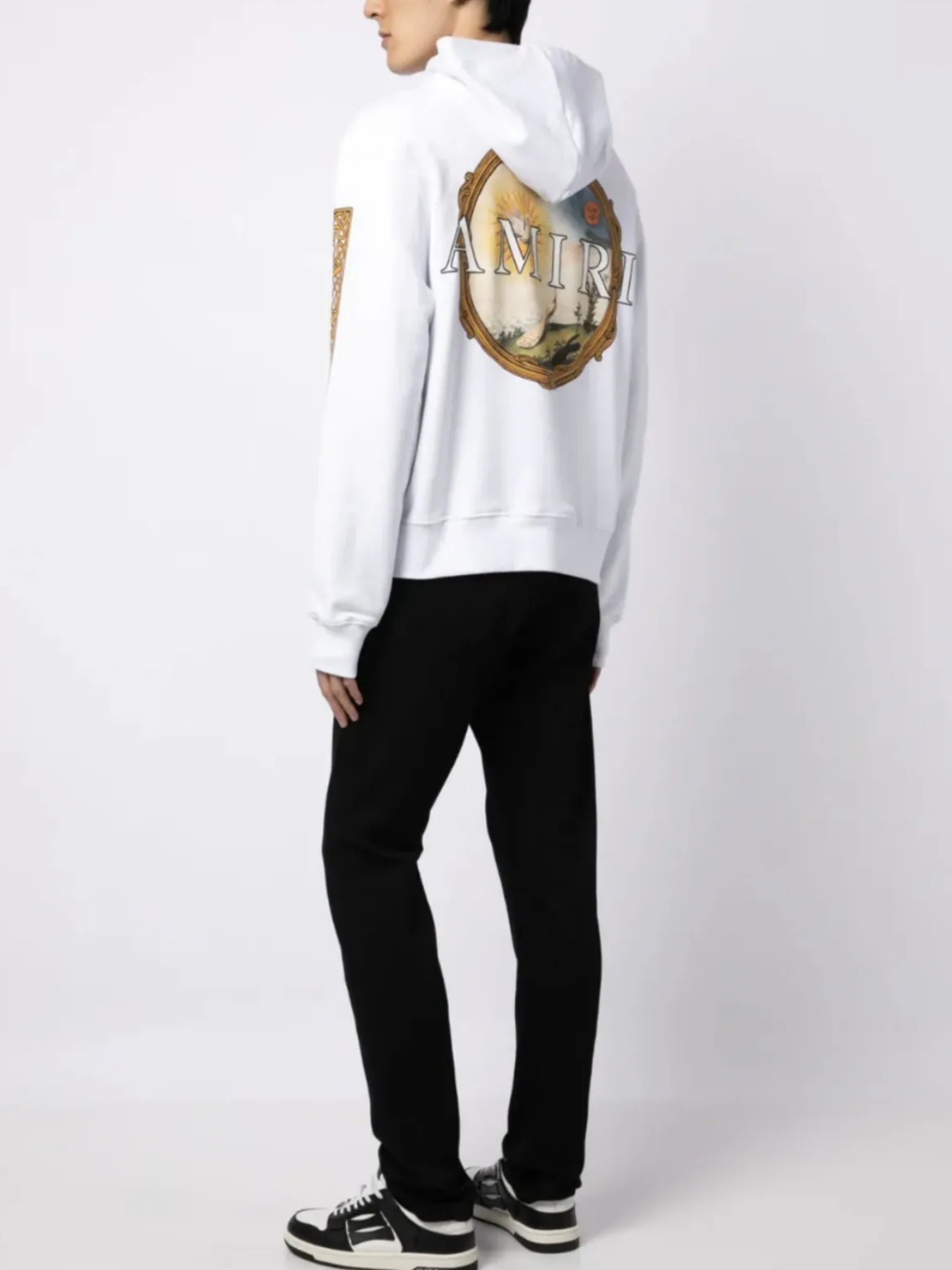 AMIRI ALCHEMY LANDSCAPE FRAME HOODIE WHITE