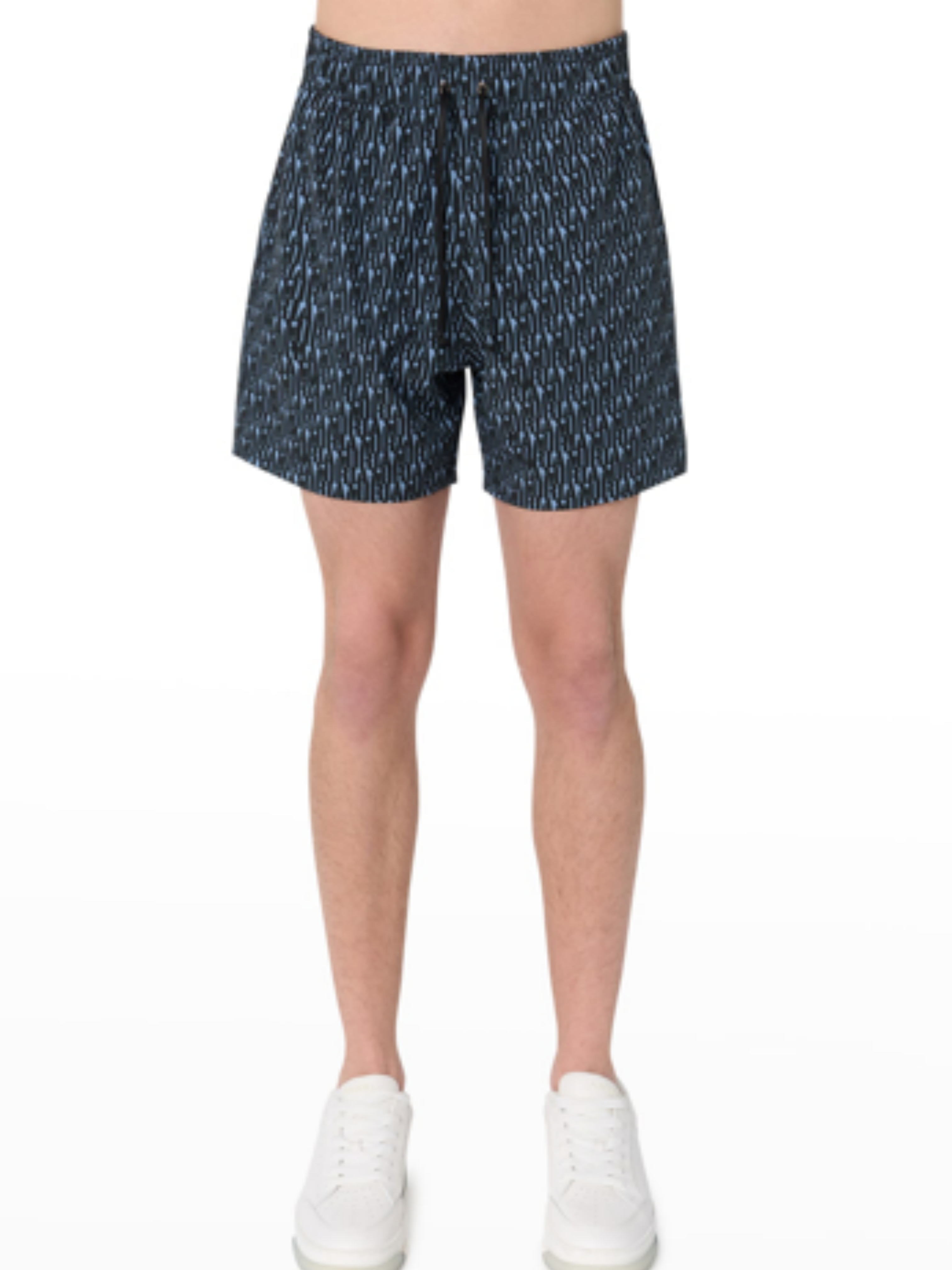 AMIRI ALL OVER SWIM SHORTS DUSTY BLUE