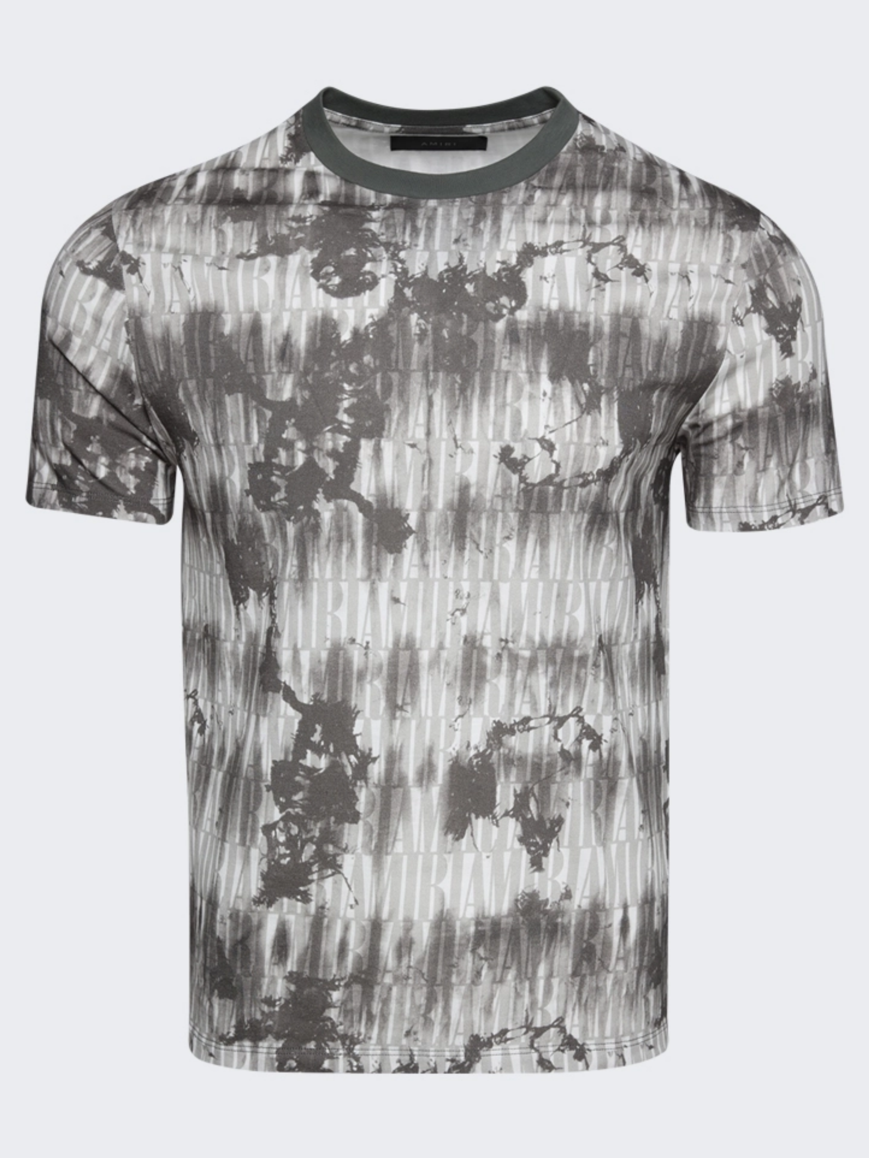 AMIRI TIE DYE ALL OVER LOGO TEE GREY