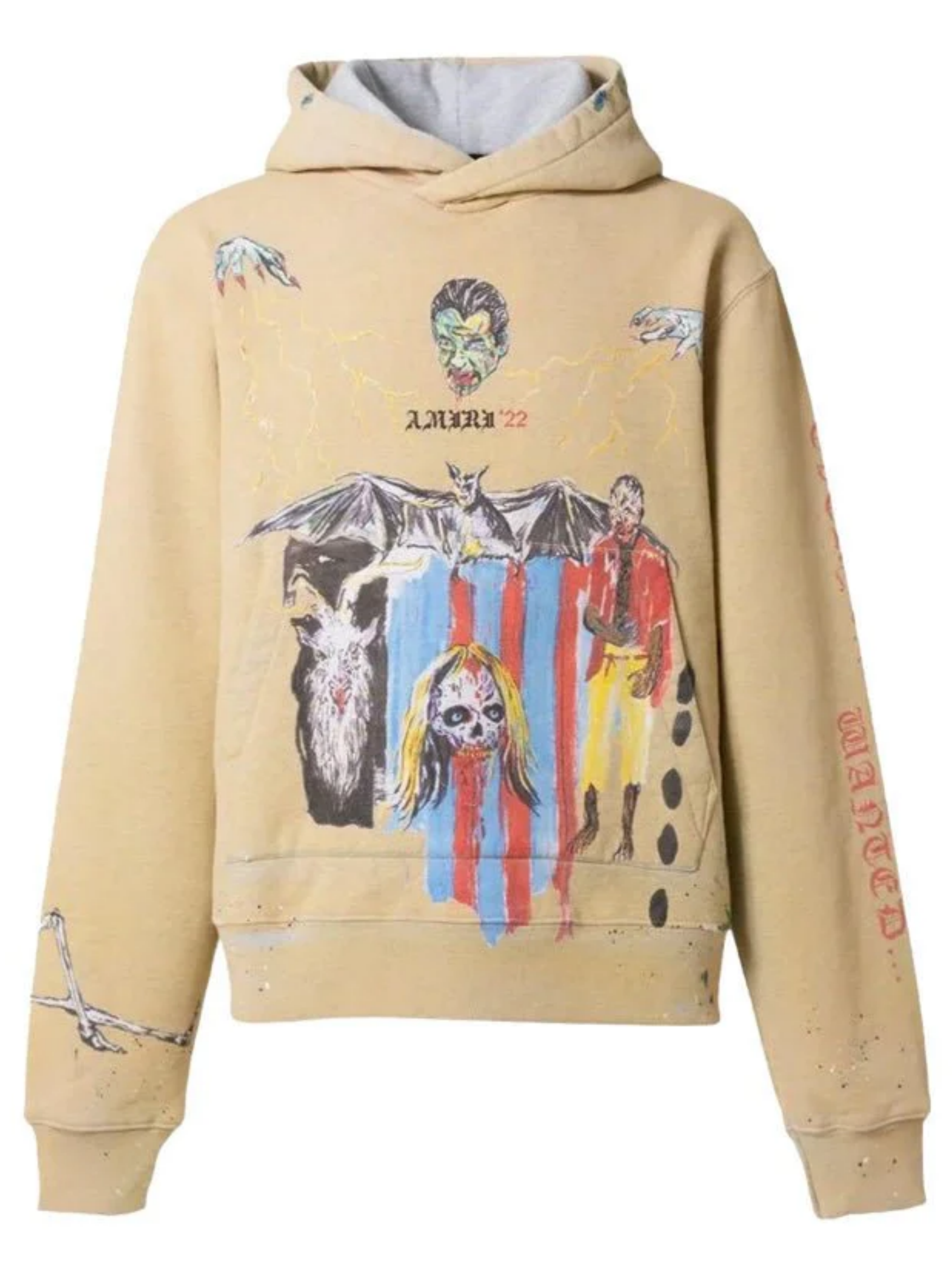 AMIRI BLOOD 38' HOODIE HEATHER BIRCH