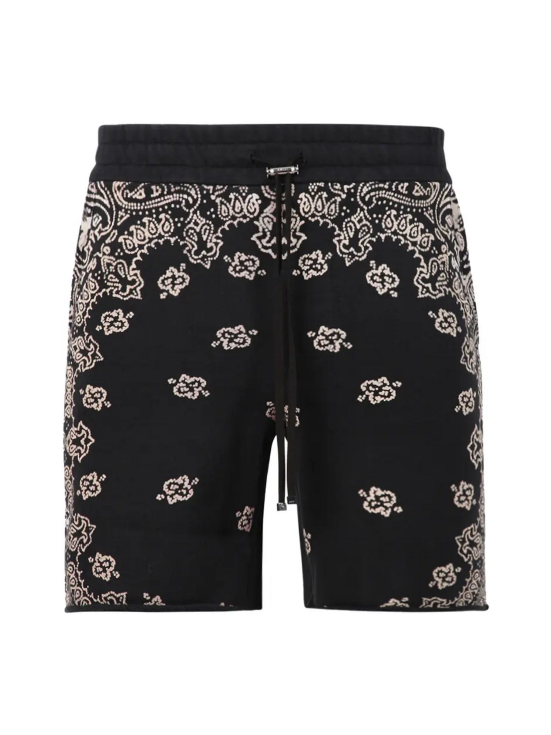AMIRI BANDANA BLEACH SHORTS BLACK