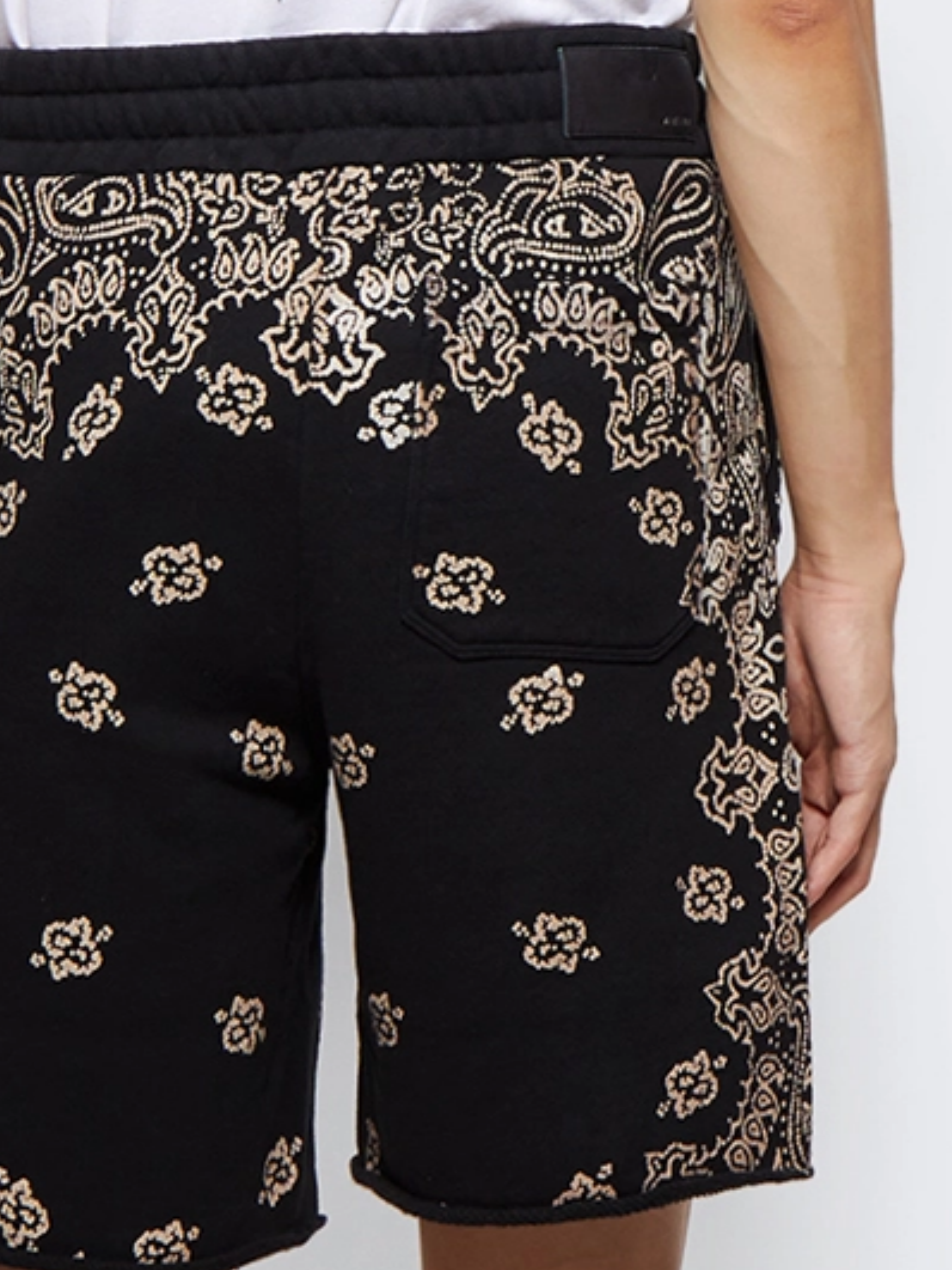 AMIRI BANDANA BLEACH SHORTS BLACK