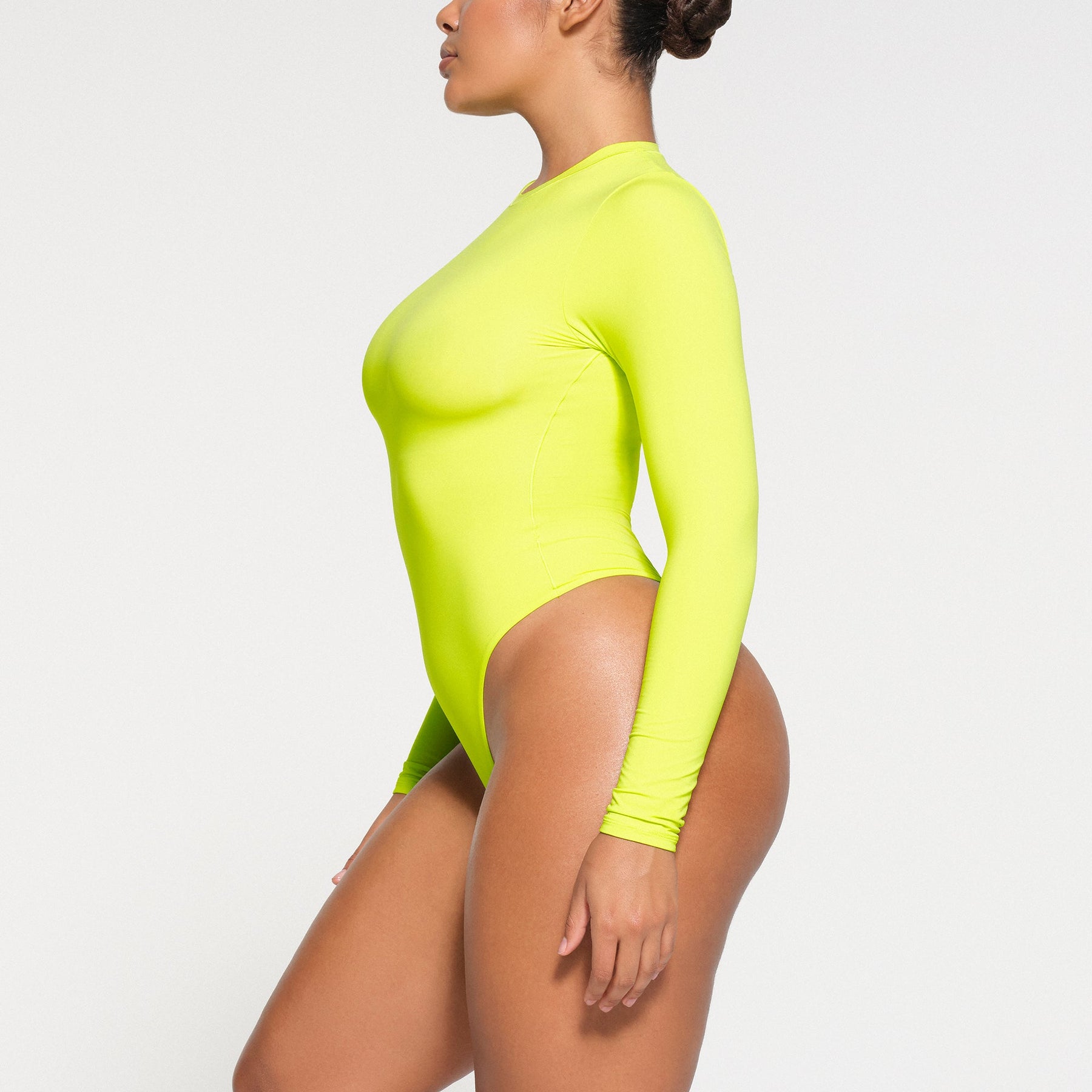 FITS EVERYBODY LONG SLEEVE CREW NECK BODYSUIT | DAFFODIL