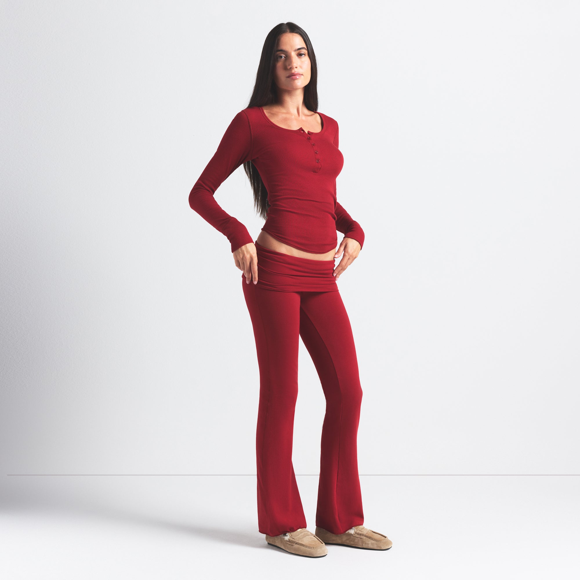Cotton Jersey Foldover Pant