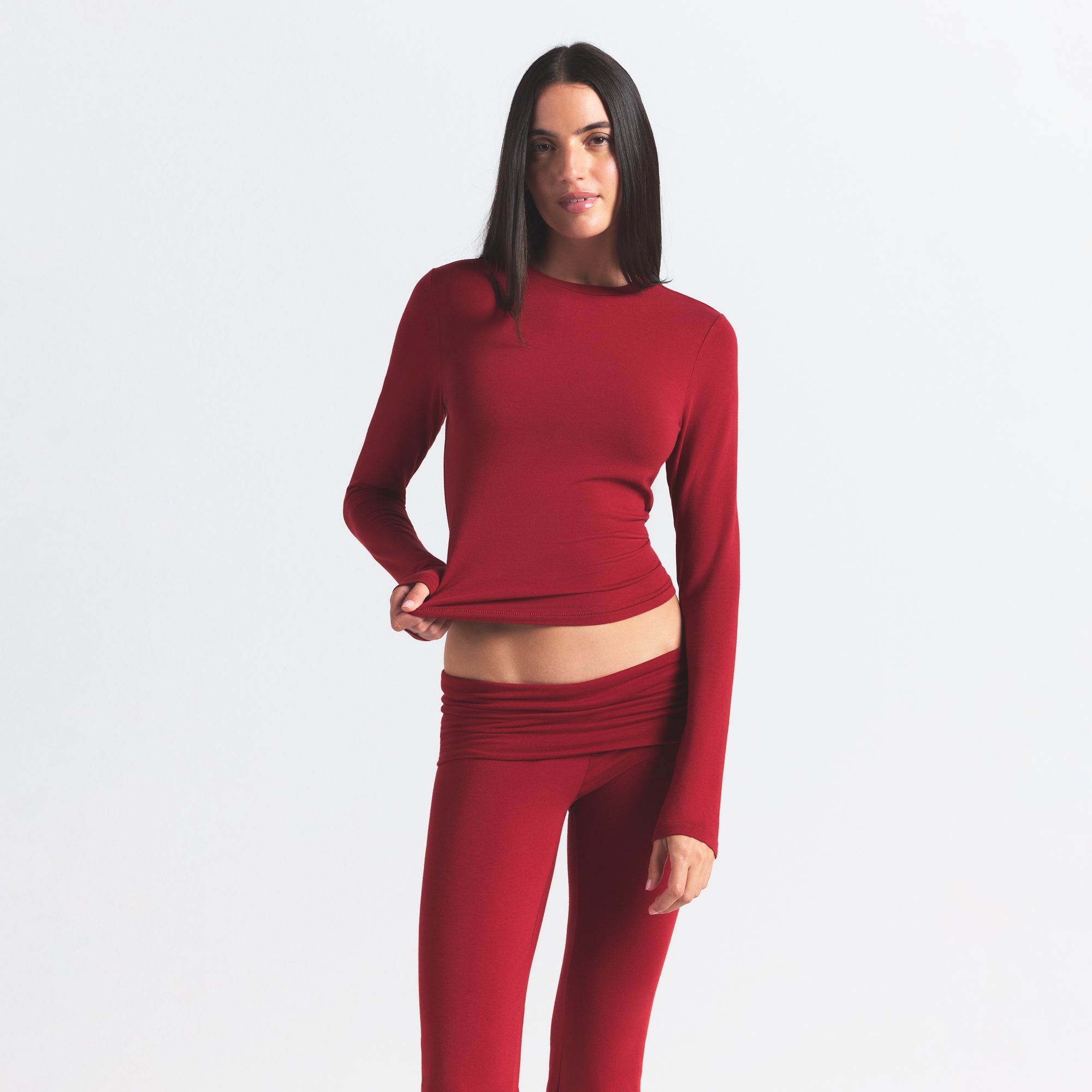 Cotton Jersey Foldover Pant