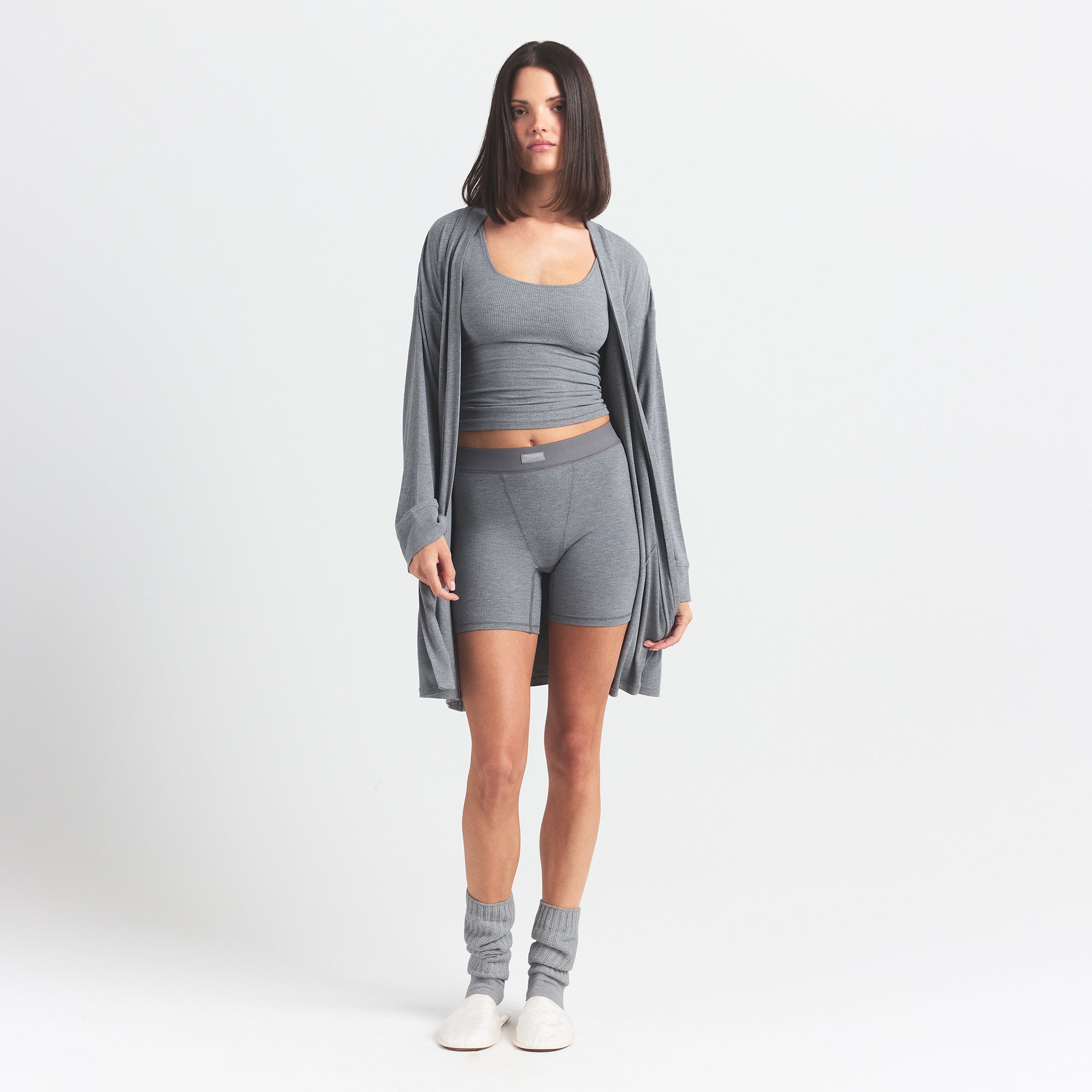 SOFT LOUNGE ROBE | HEATHER GREY