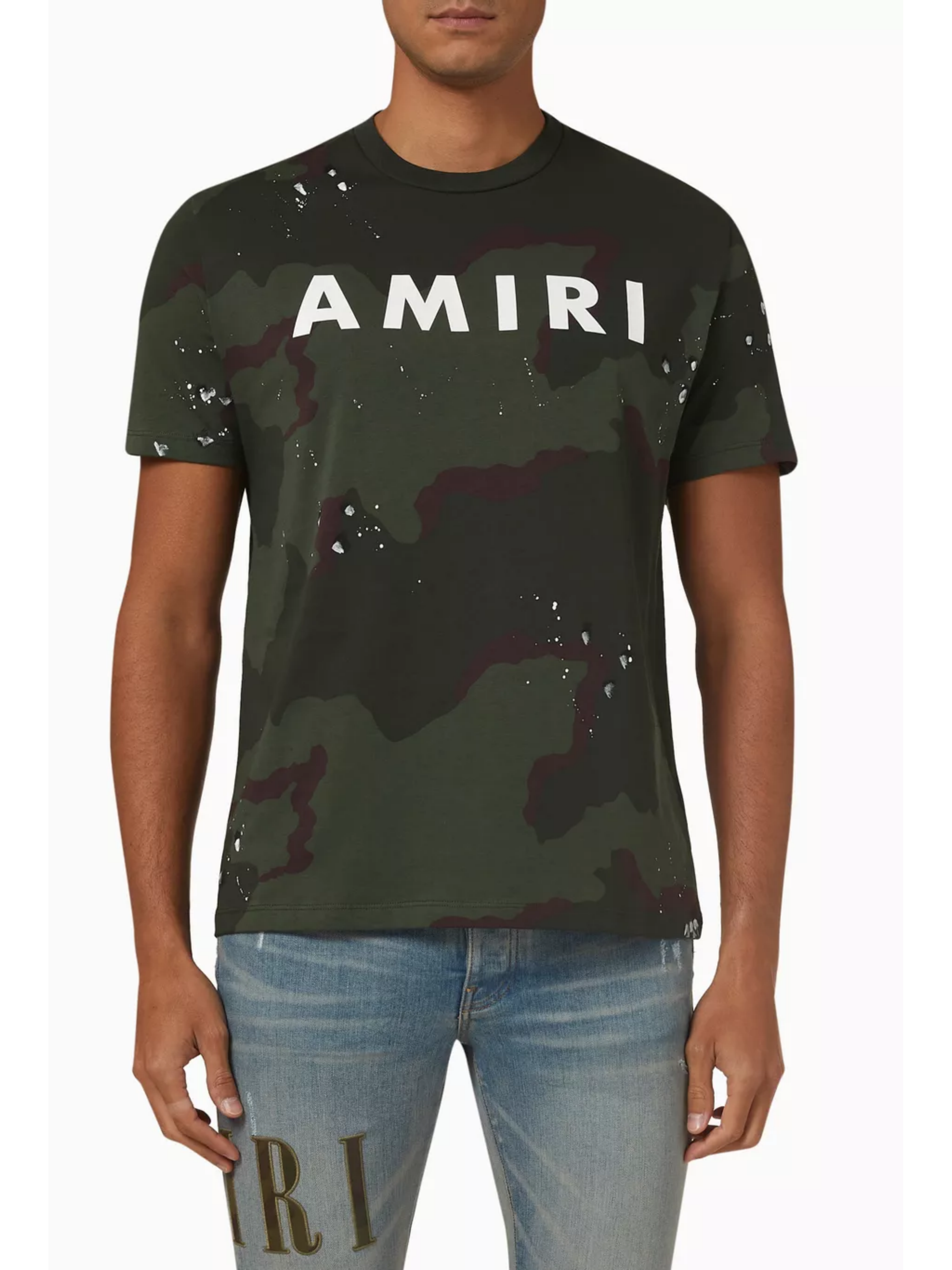 AMIRI ARMY LOGO TEE CAMO