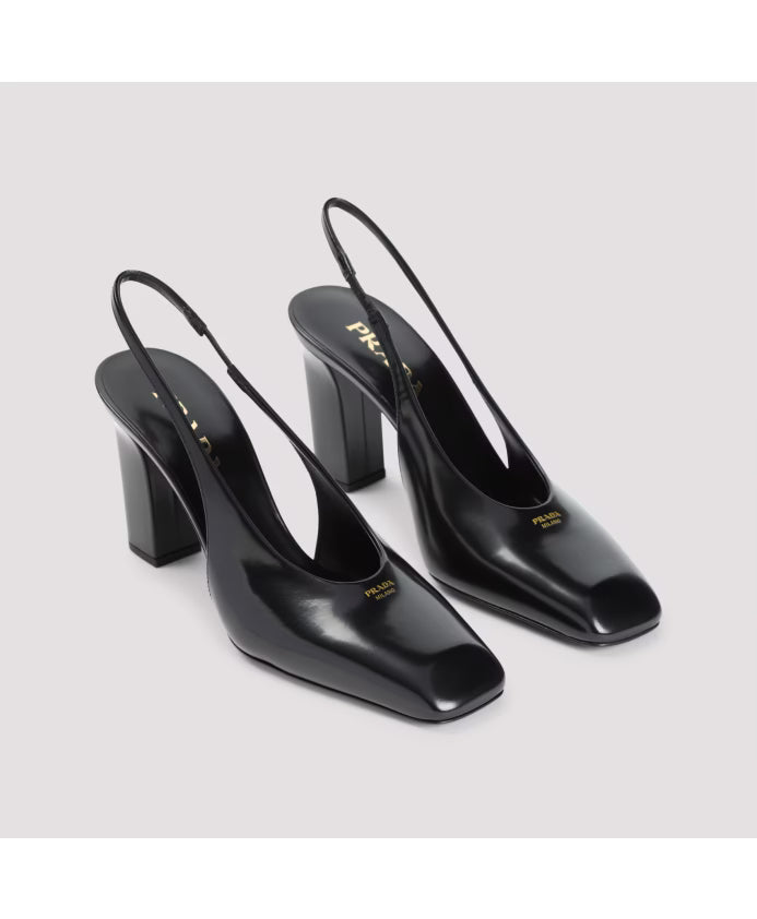 Prada Black Leather Pumps Elegant Footwear Collection