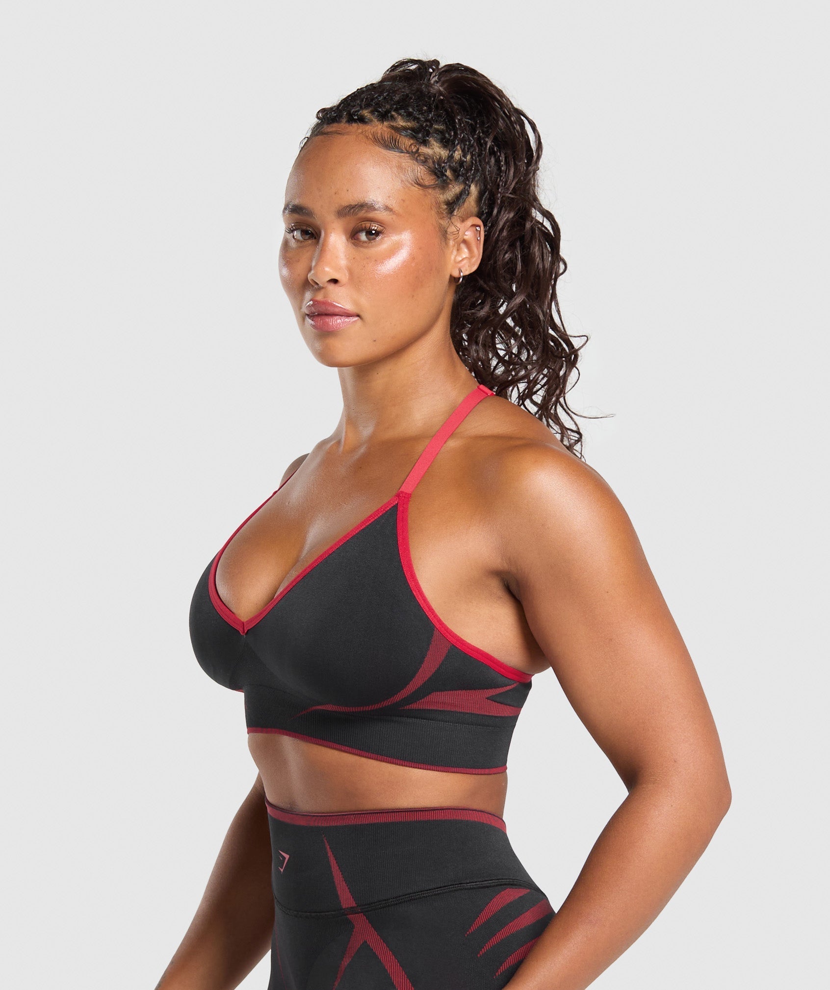 Gymshark Apex Lift Seamless Sports Bra - Black/Carmine Red