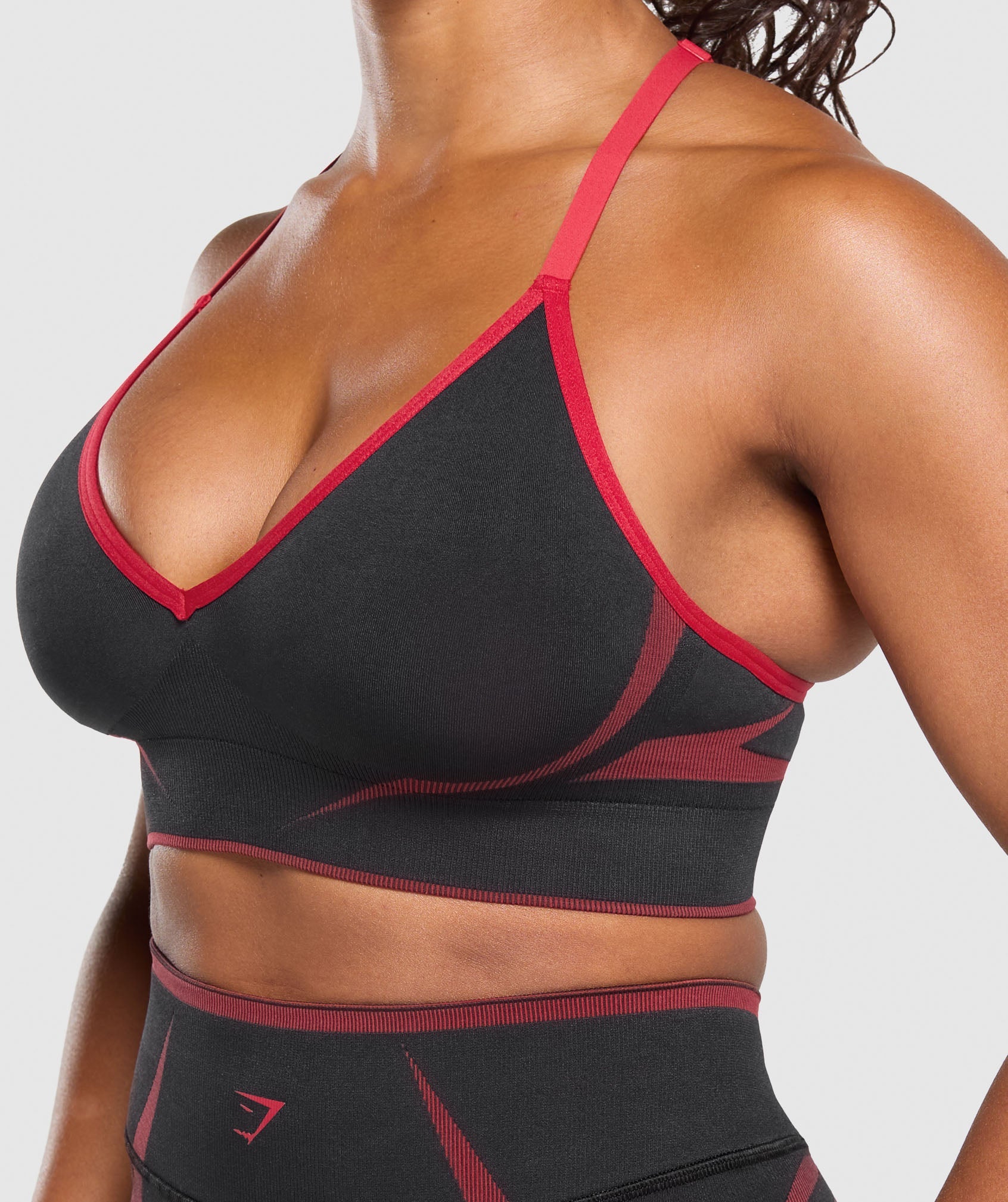 Gymshark Apex Lift Seamless Sports Bra - Black/Carmine Red