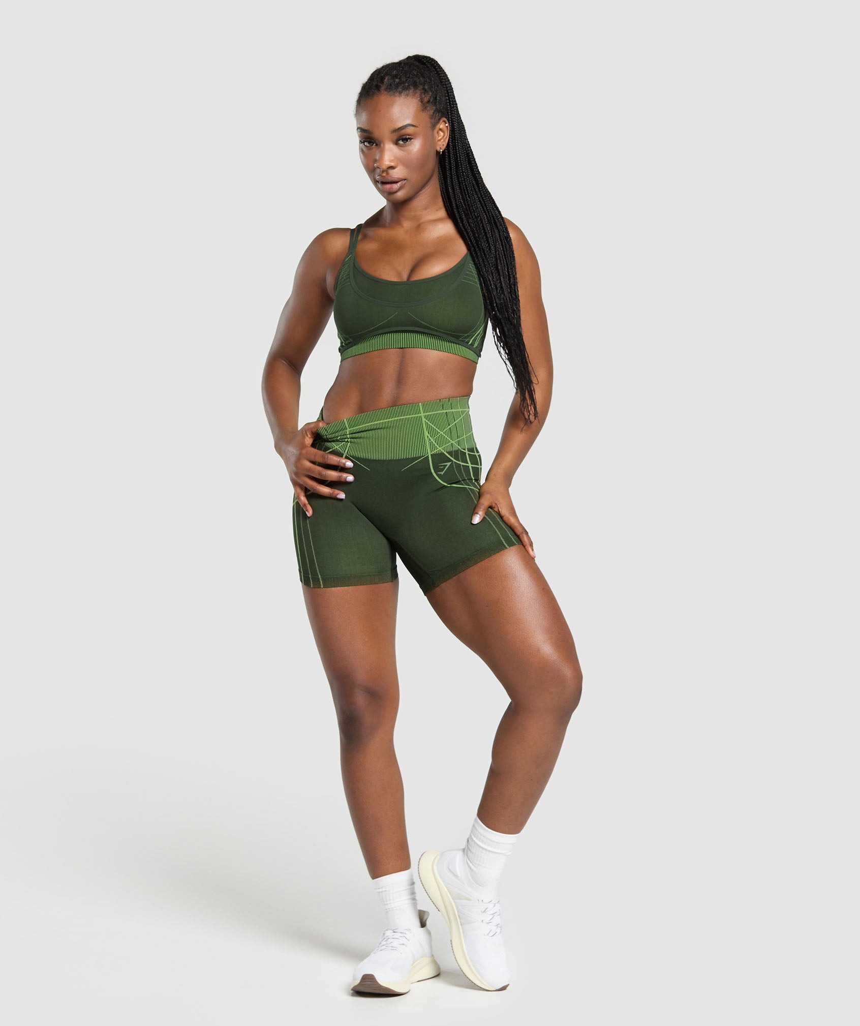 Gymshark Apex Seamless Shorts - Trail Green/Energy Gelato Green