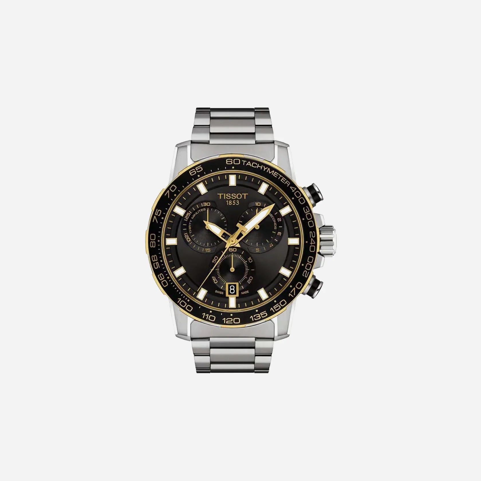 Tissot Supersport Chrono Black Dial 45.5mm Stainless Steel Strap