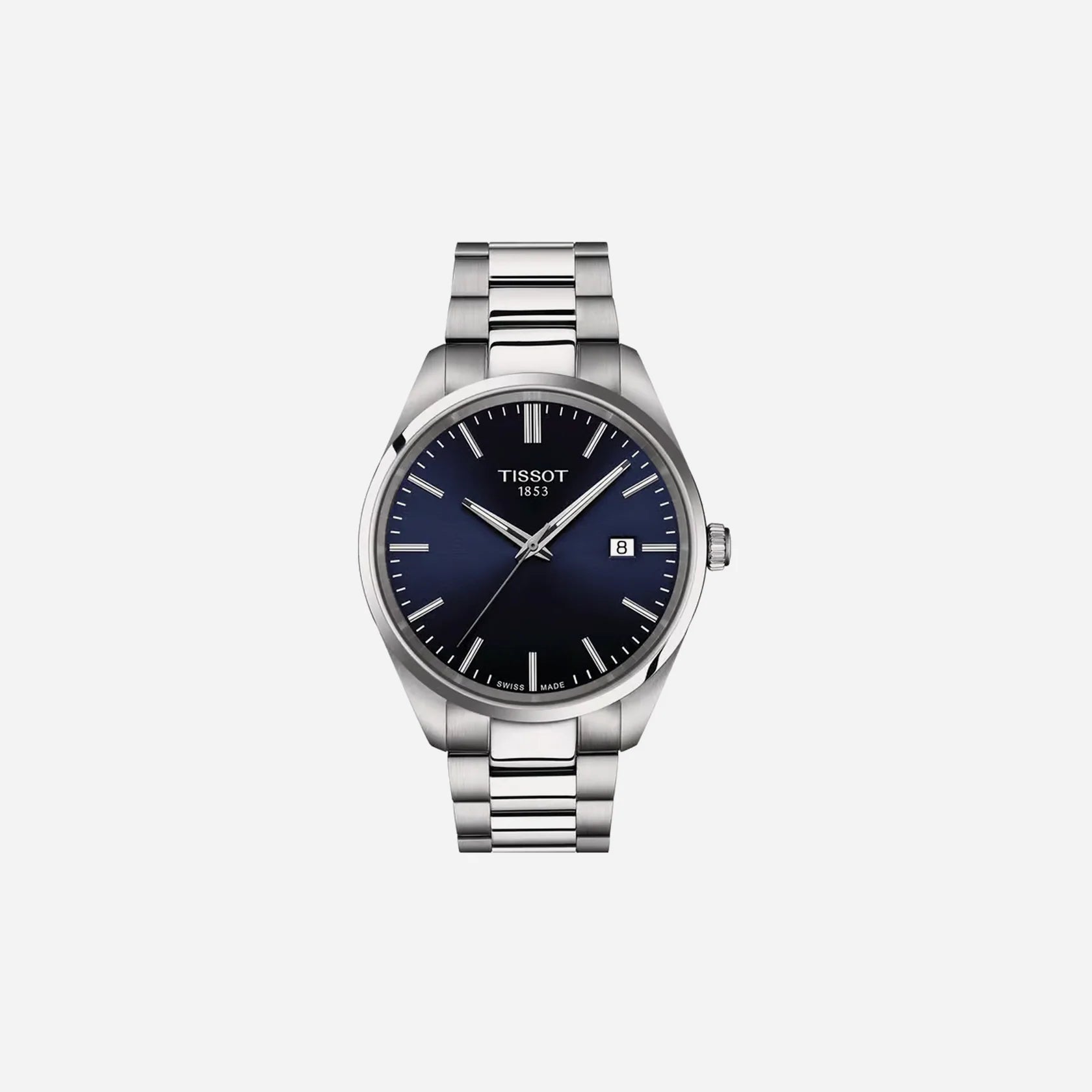 Tissot PR 100 Quartz Blue Dial 40mm Grey Stainless Steel Bracelet Watch