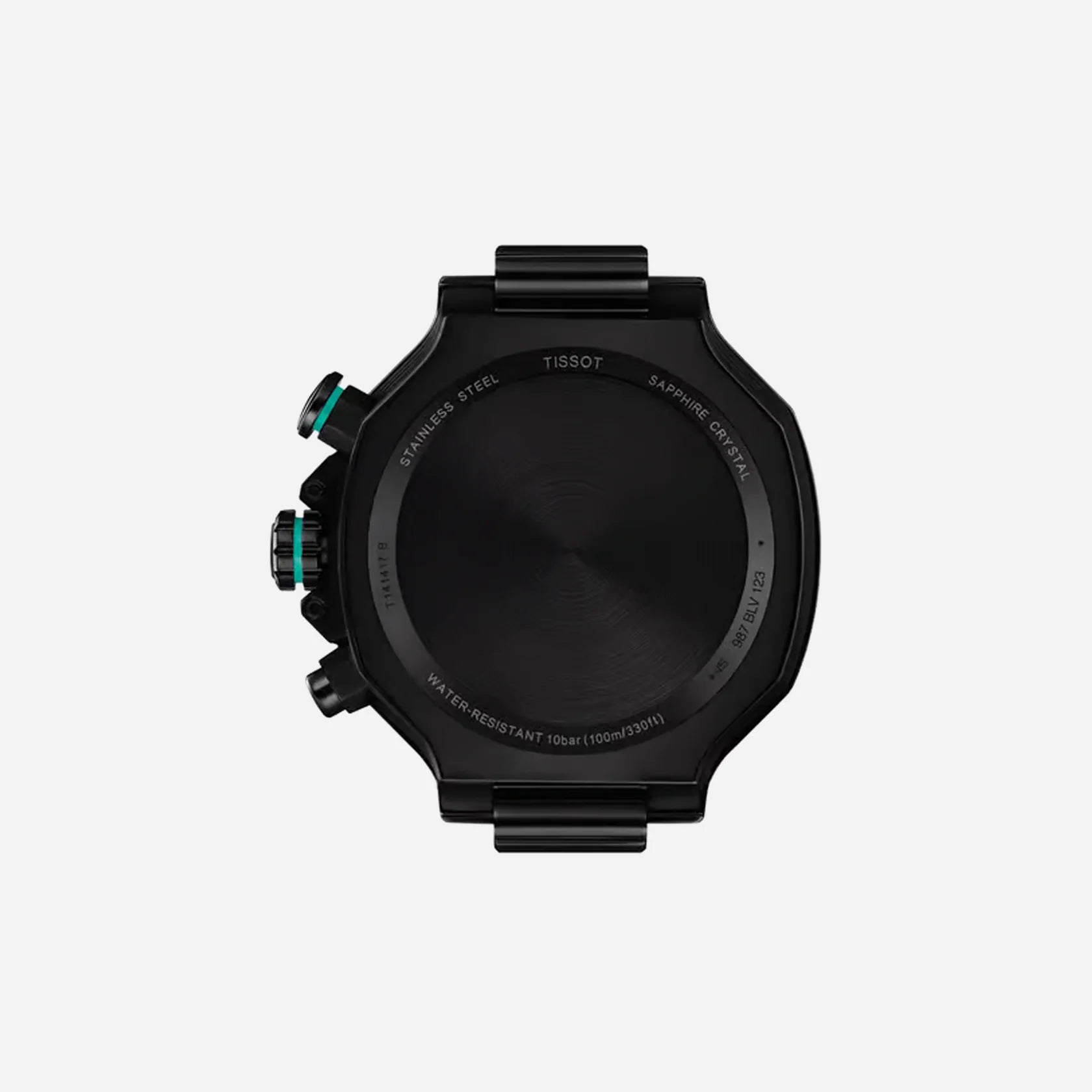 Tissot T-Race Green Silicone Strap Black Dial 45mm Quartz Chronograph Watch