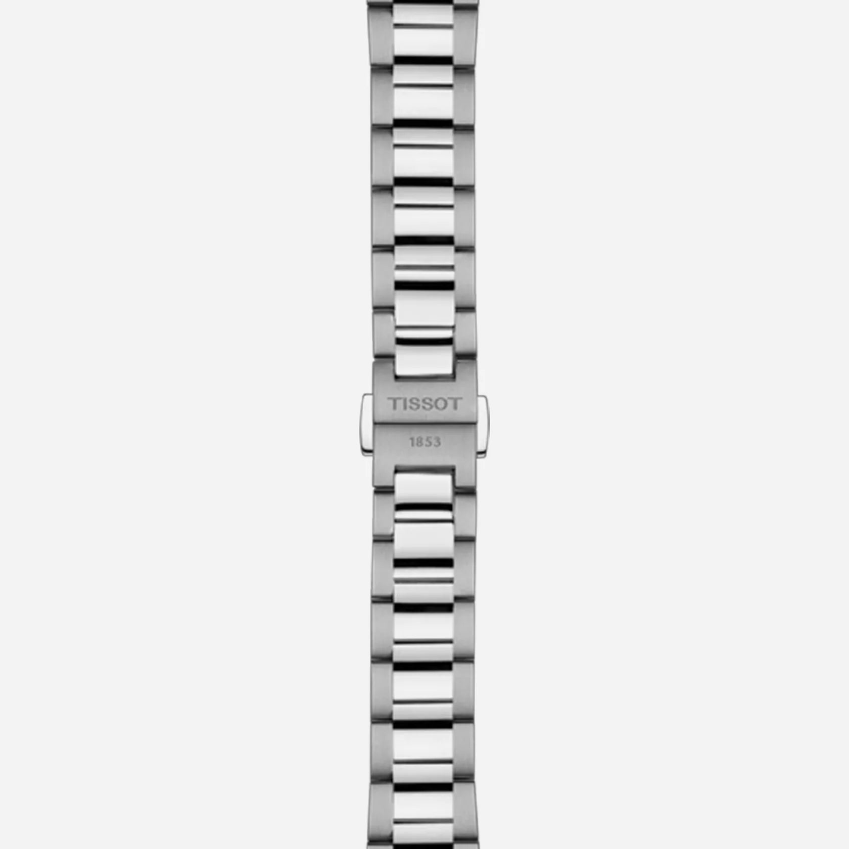 Tissot PR 100 Silver Dial 34mm Grey Bracelet Quartz Watch with Butterfly Clasp