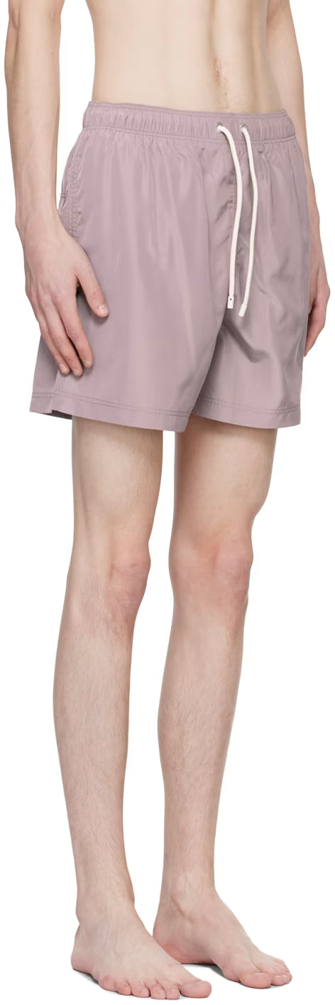 Purple Embroidered Swim Shorts