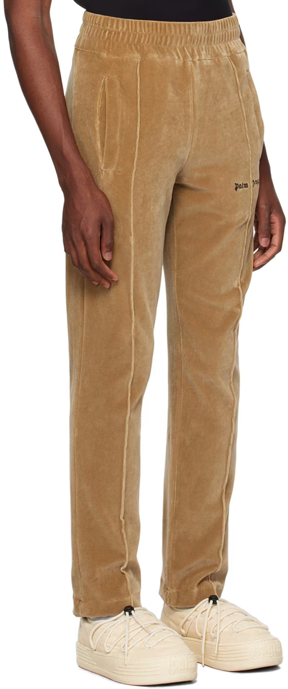 Beige Embroidered Sweatpants
