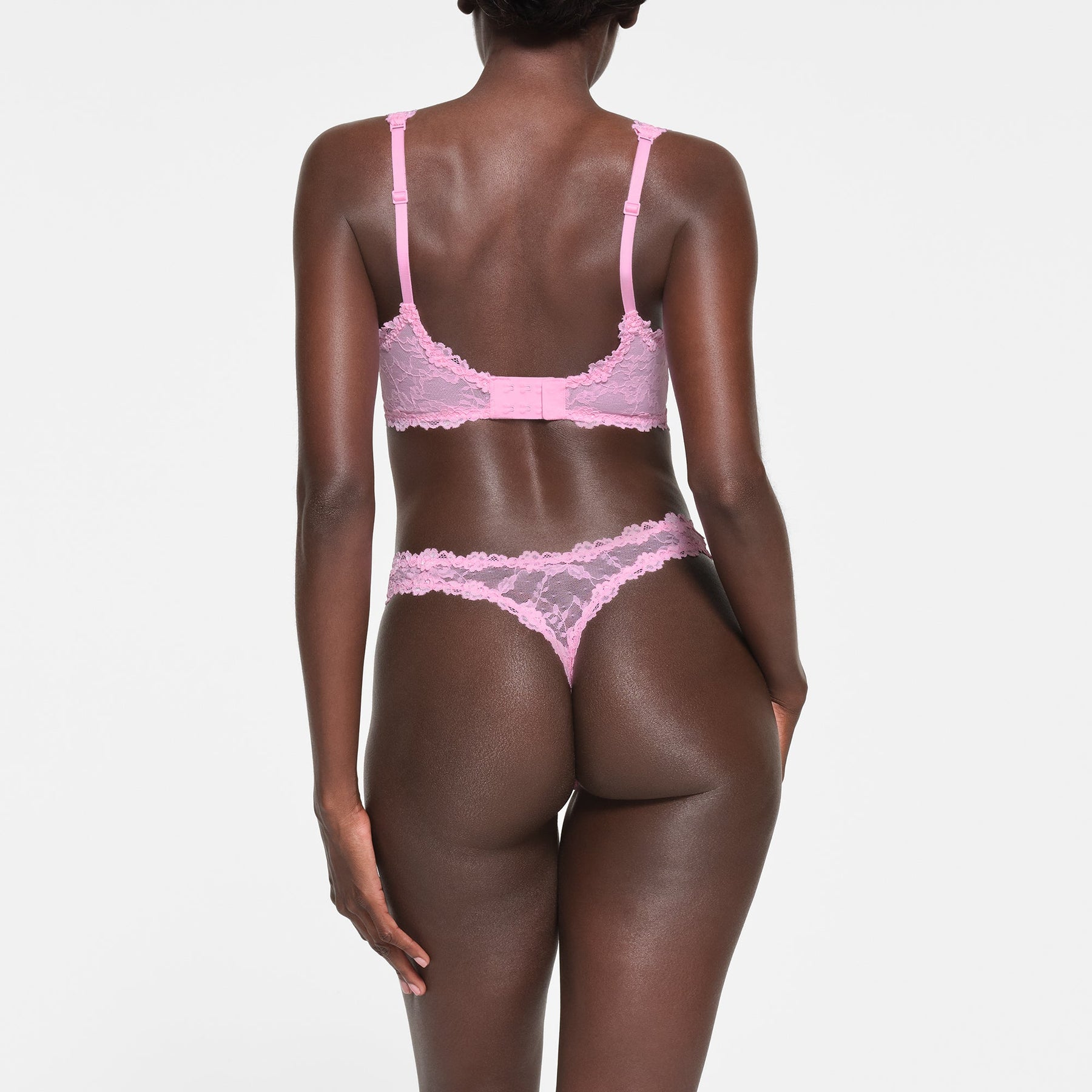 STRETCH LACE UNLINED FULL COVERAGE BRA | COTTON CANDY