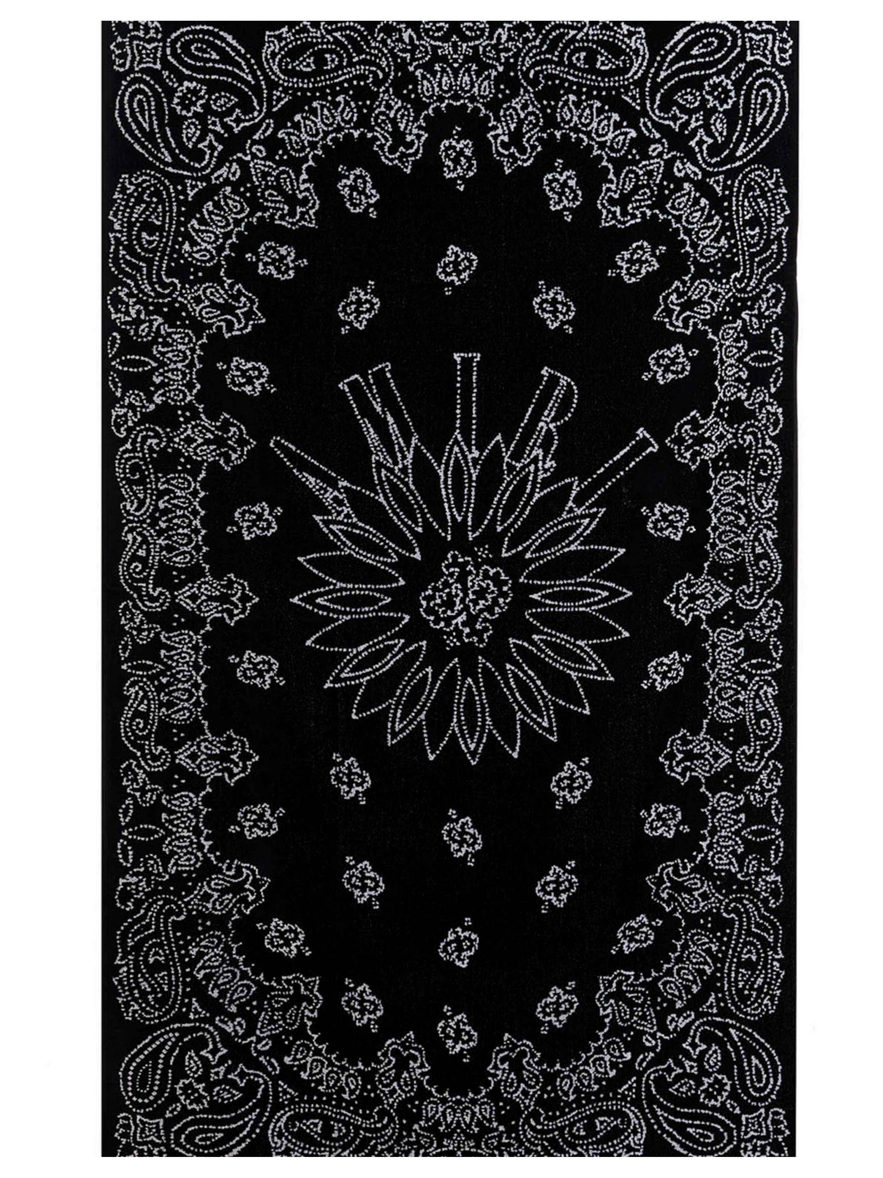 AMIRI BANDANA BEACH TOWEL BLACK