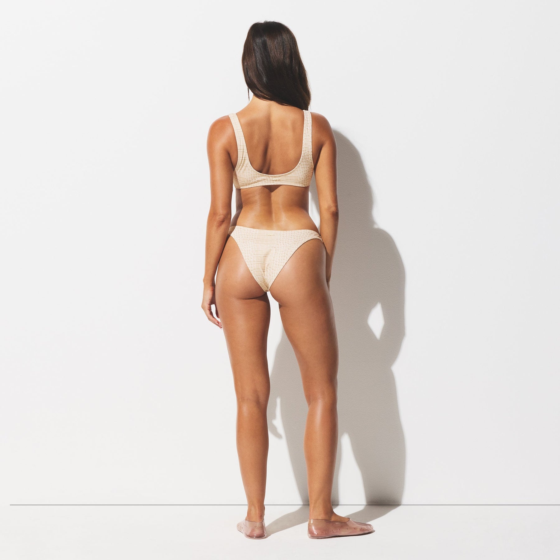 SIGNATURE SWIM TANGA BIKINI BOTTOM | EGRET CROCODILE PRINT
