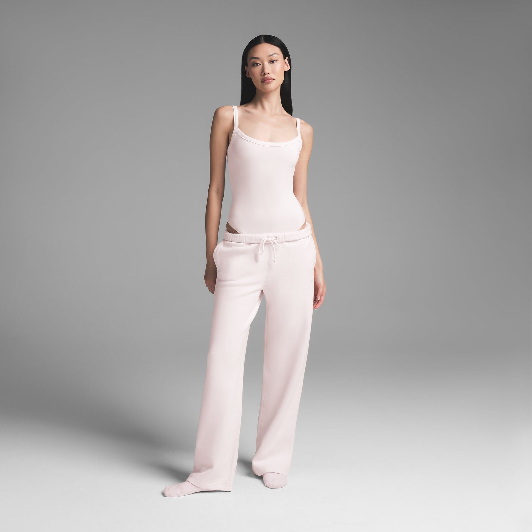 COTTON JERSEY SCOOP NECK BODYSUIT | BARELY PINK