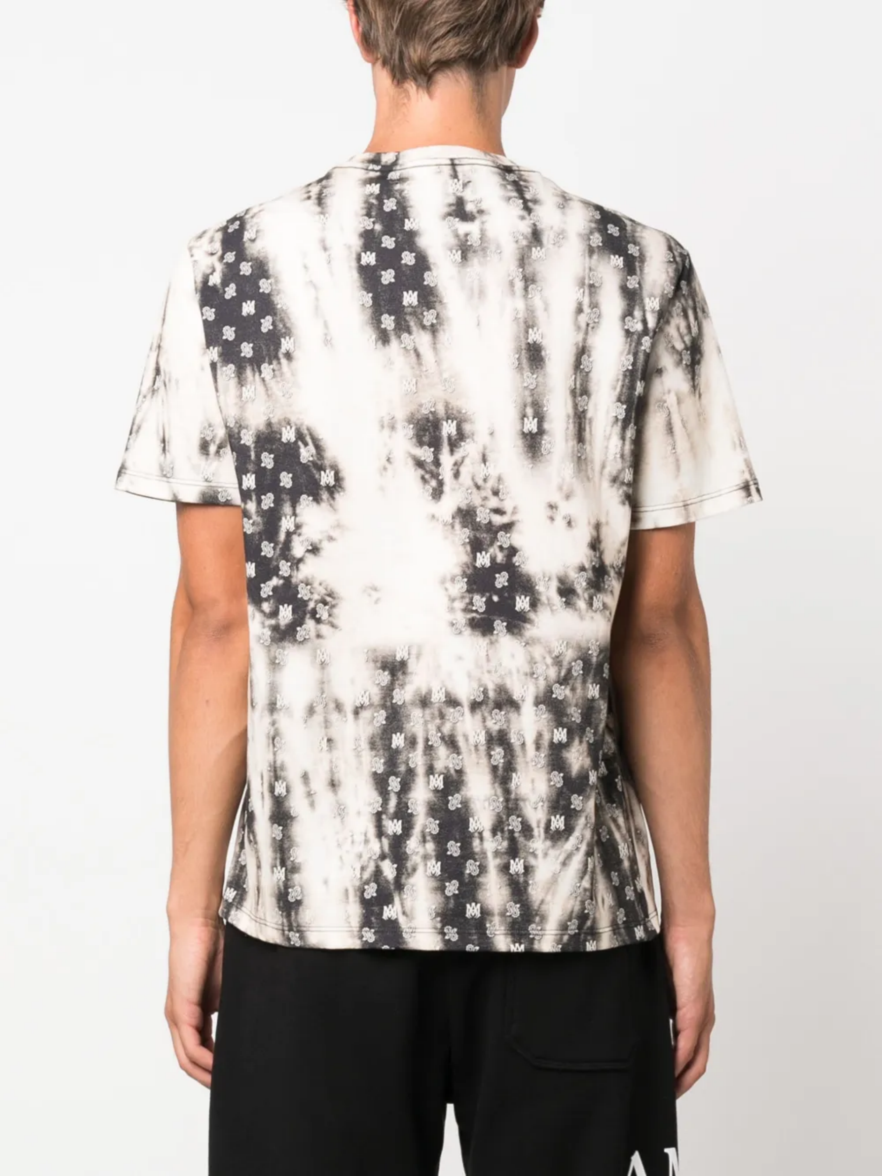 AMIRI BANDANA BLEACH TEE BLACK BEIGE