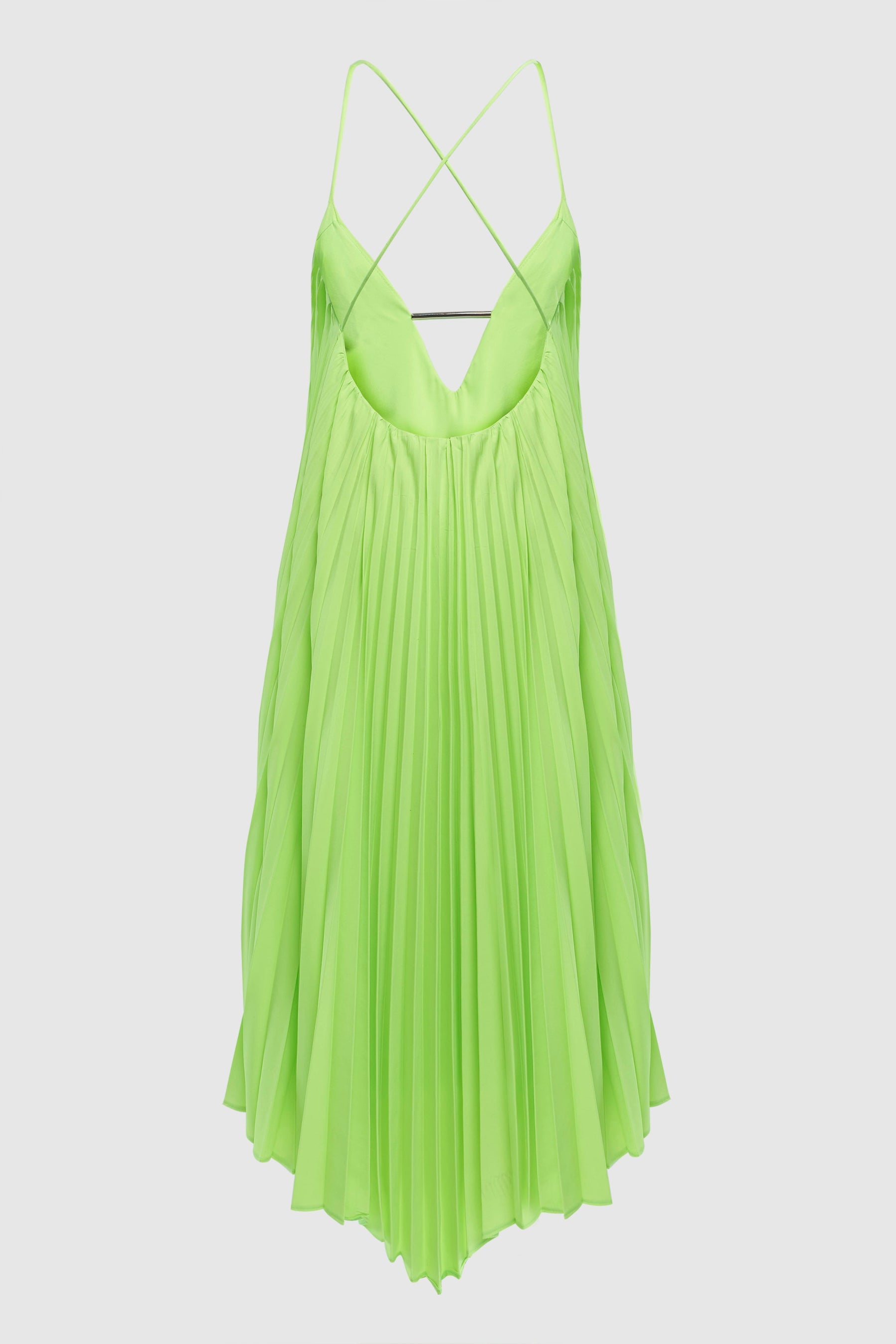 OPEN BACK PLEATED MIDI DRESS