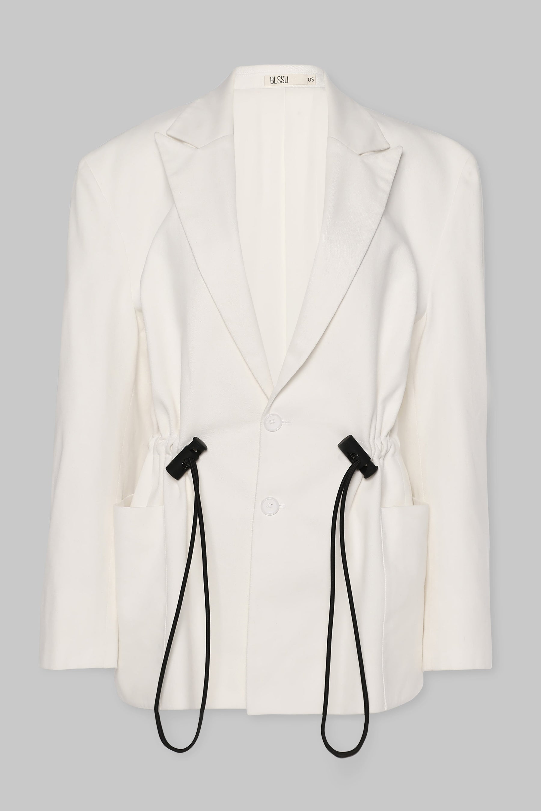 OVERSIZED TWILL BLAZER W/ DRAWSTRING