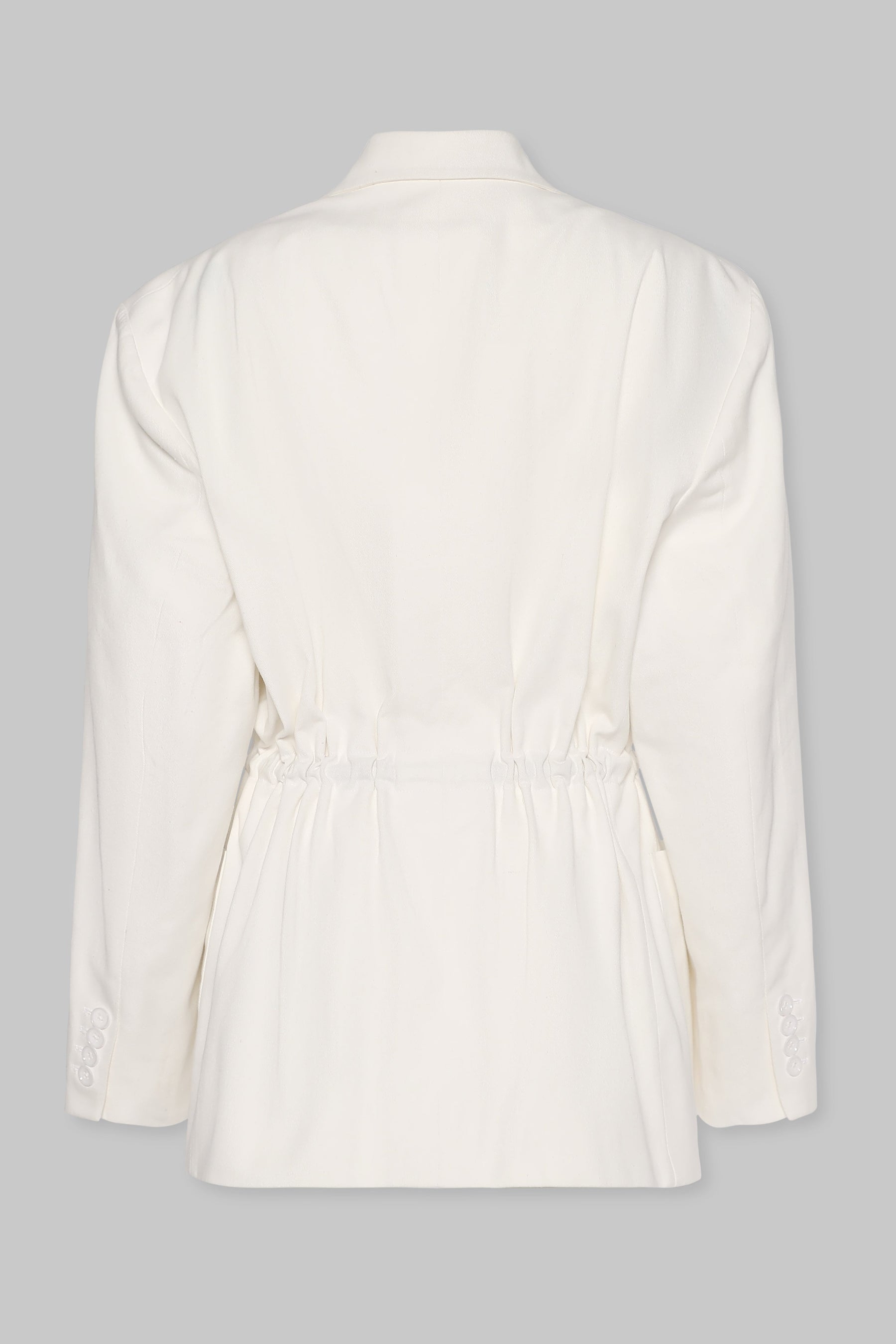 OVERSIZED TWILL BLAZER W/ DRAWSTRING