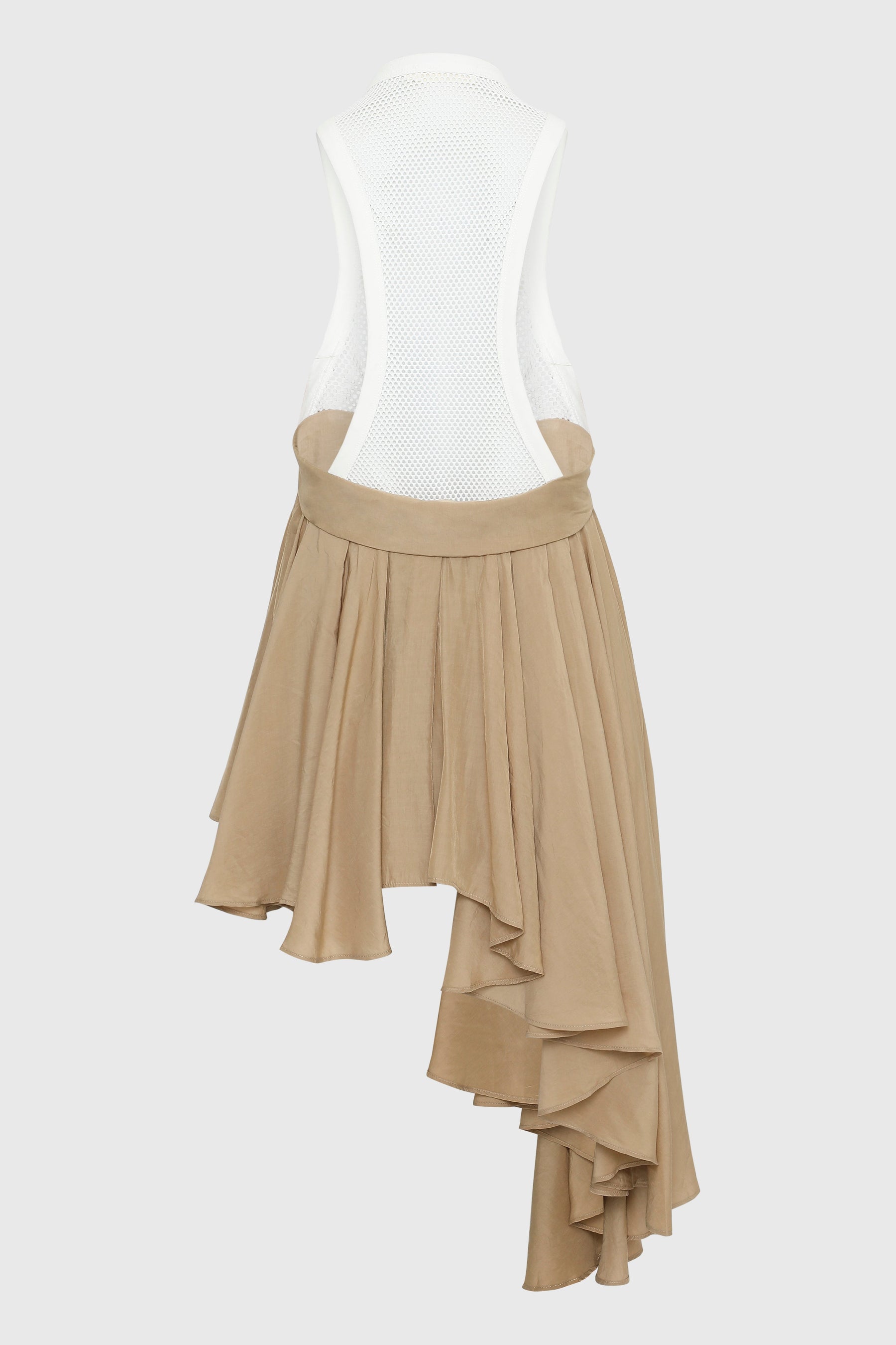 MESH RACER NECK ASYMMETRIC TOP