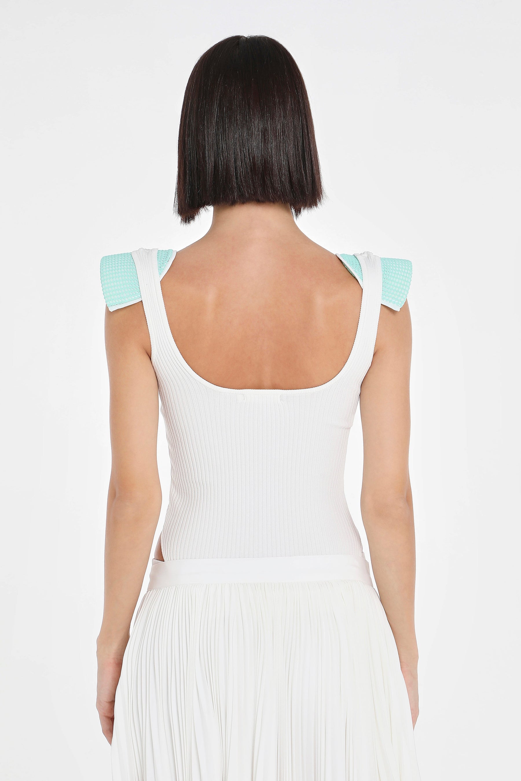 KNIT TANK W/ SHOULDER PADS