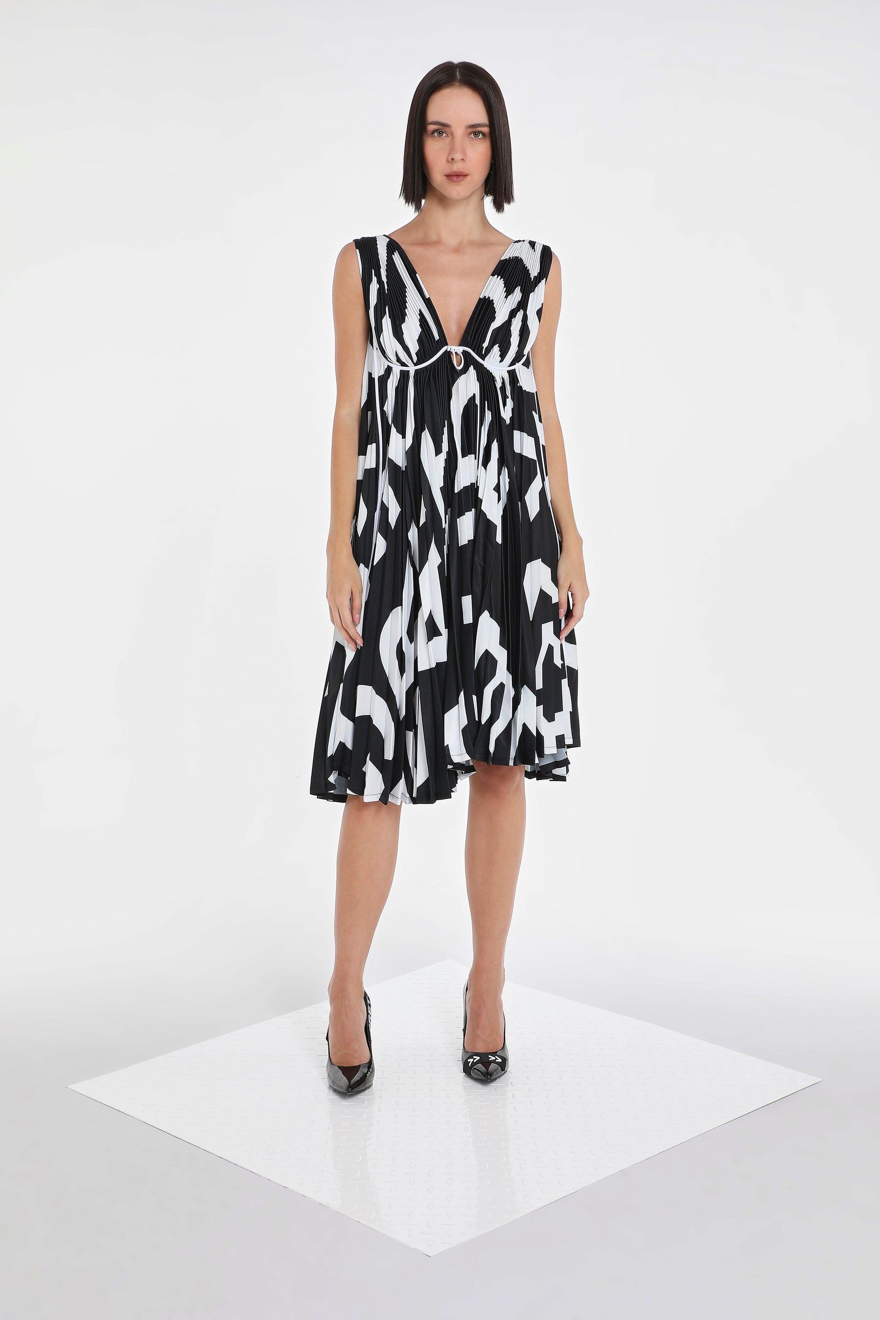 PAG PLEATED DRESS W/ BRA LINES