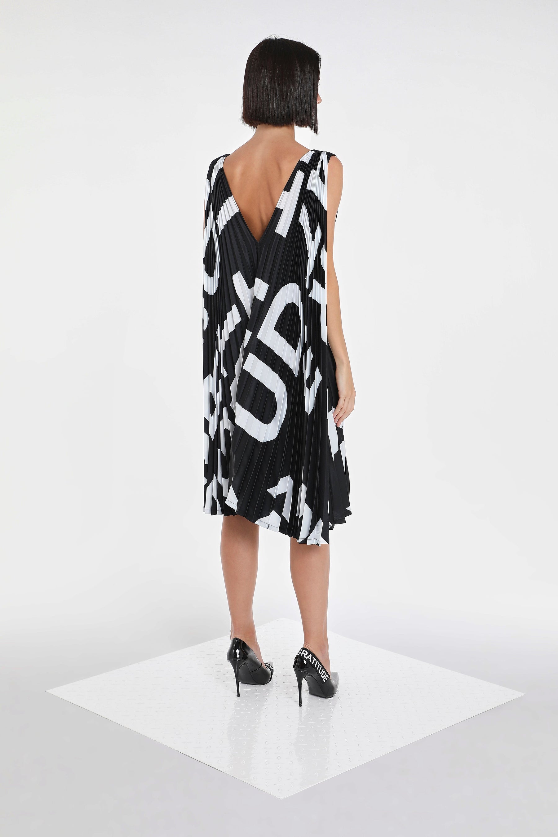 PAG PLEATED DRESS W/ BRA LINES
