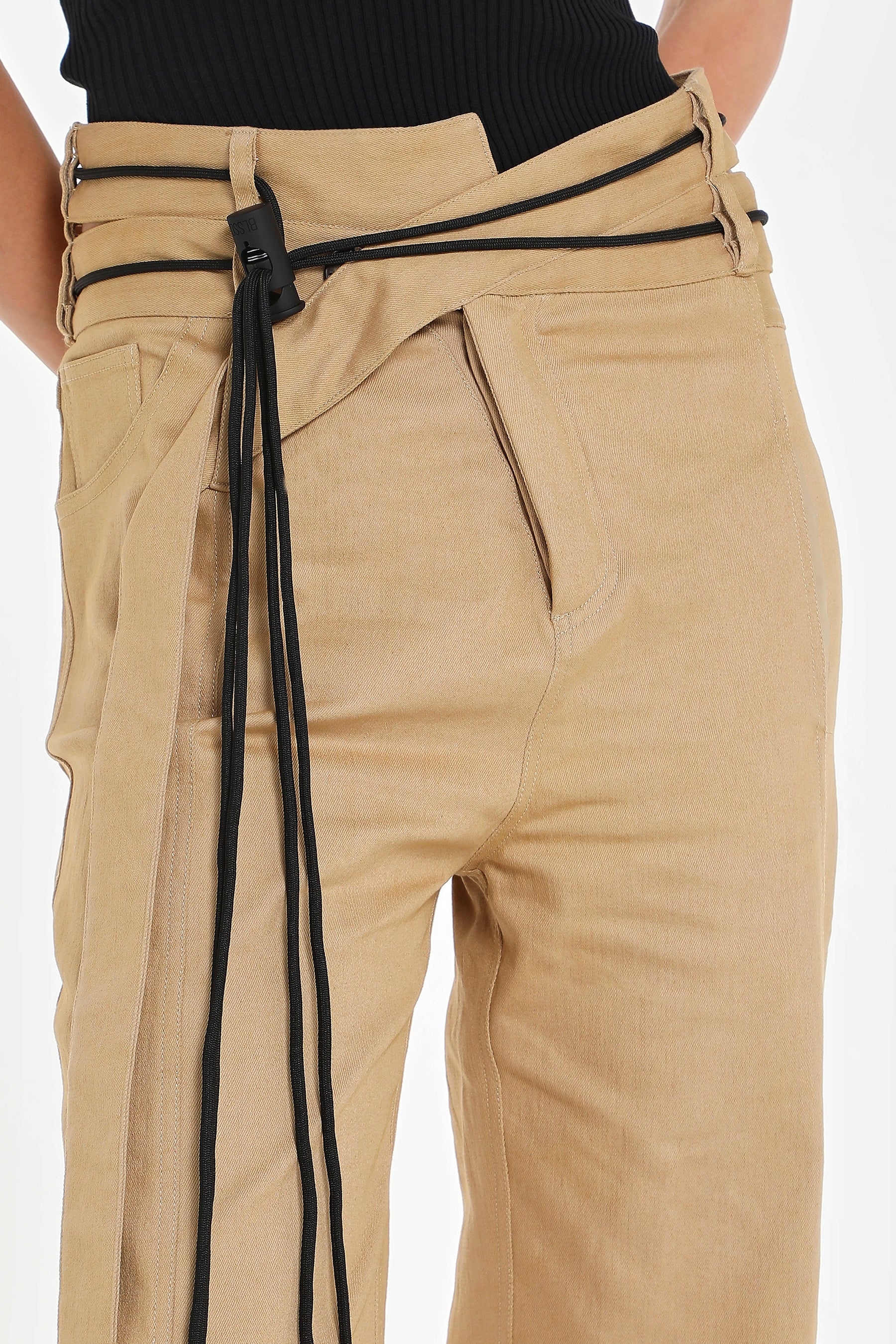 DOUBLE WAIST DENIM PANTS