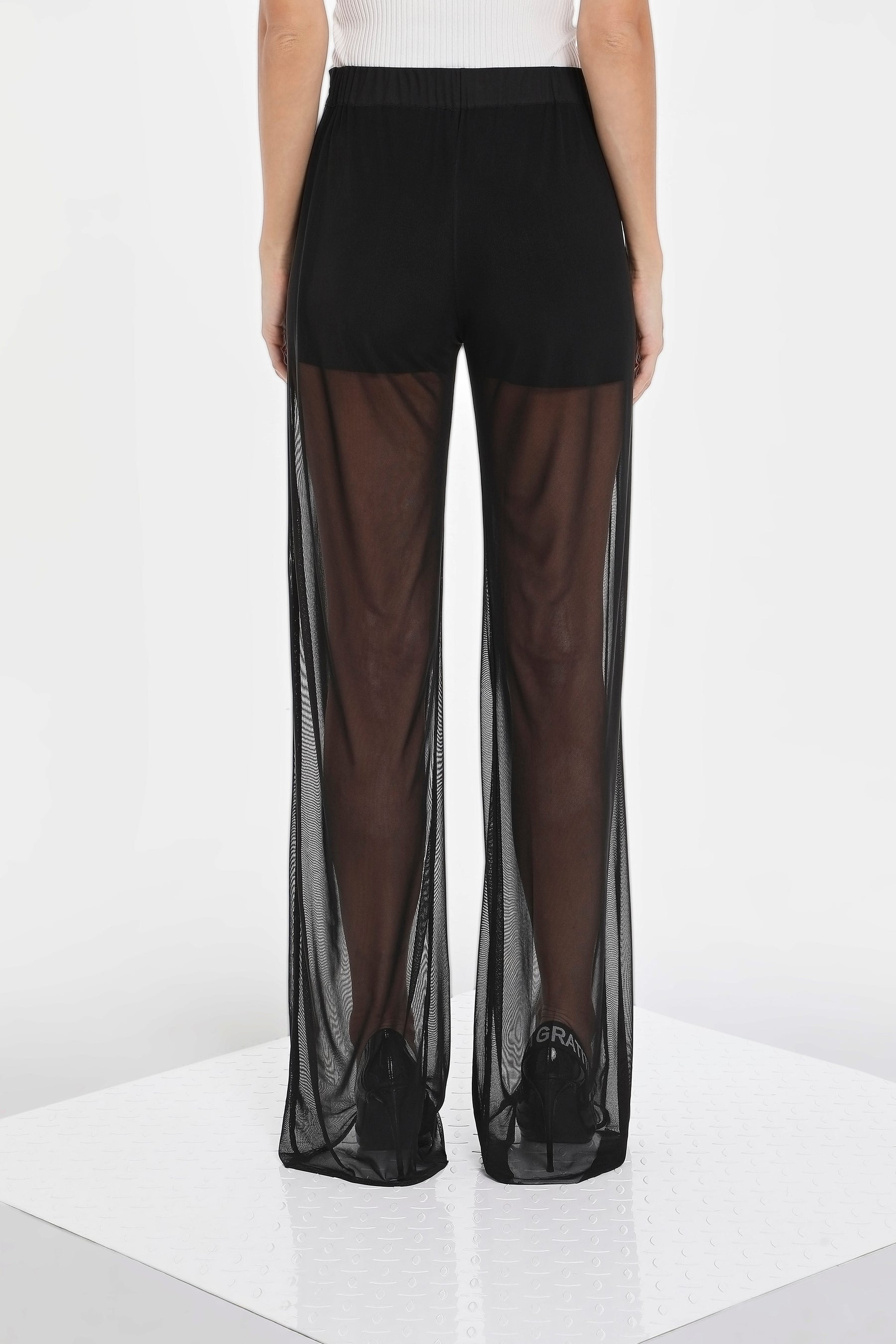 SHEER WIDE LEG PANTS