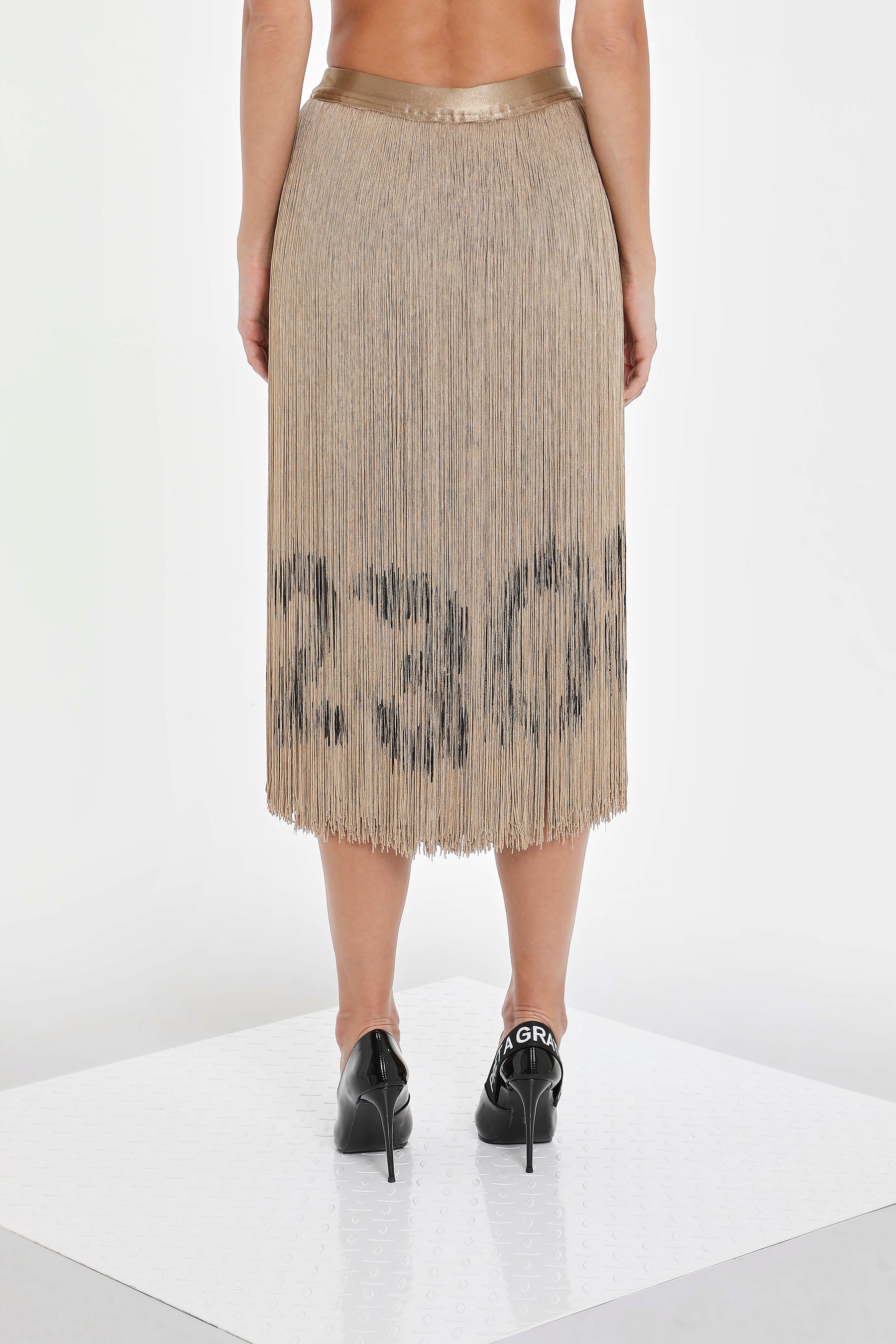 CODE FRINGE MIDI SKIRT