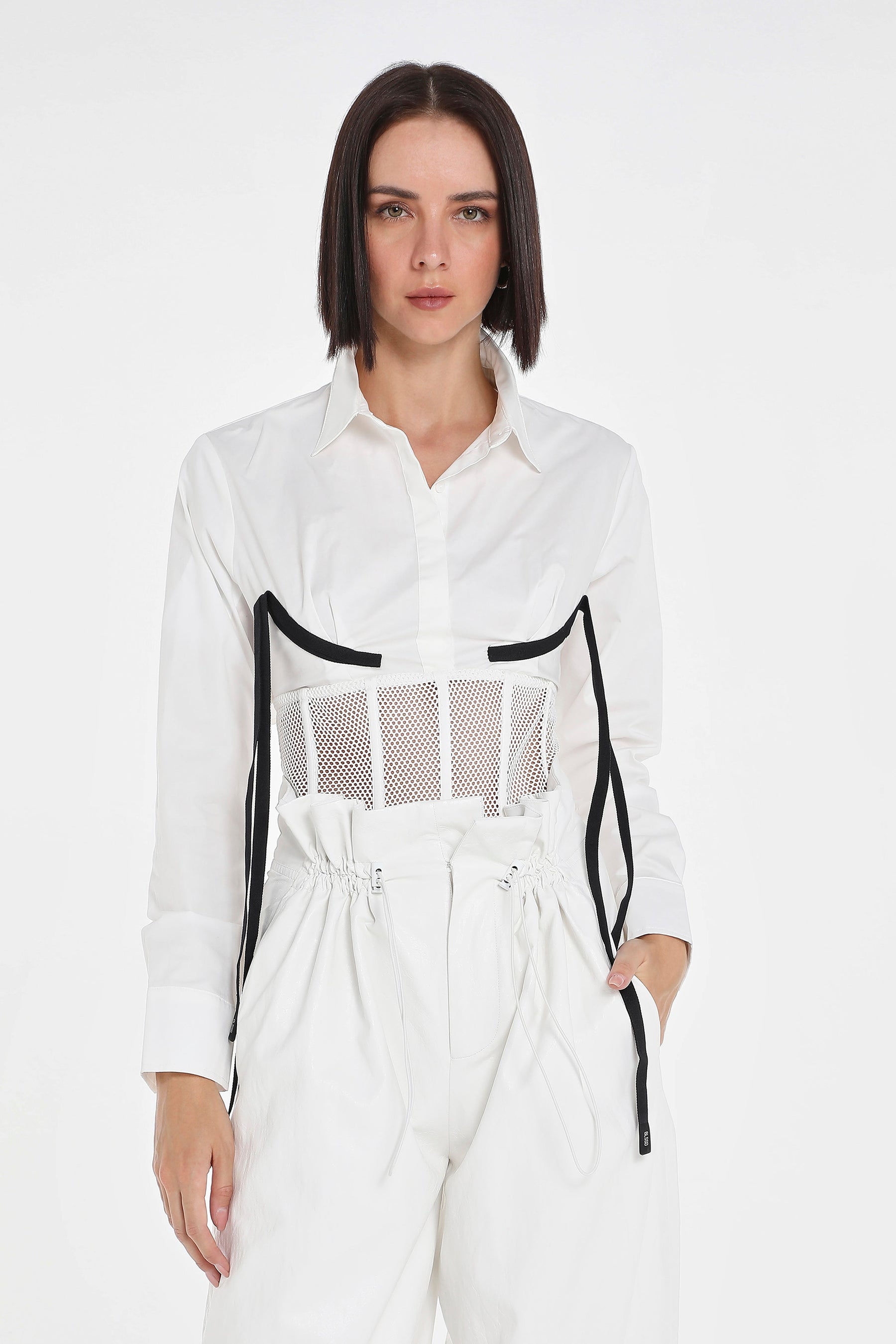 MESH CORSET SHIRT W/ BRA LINES