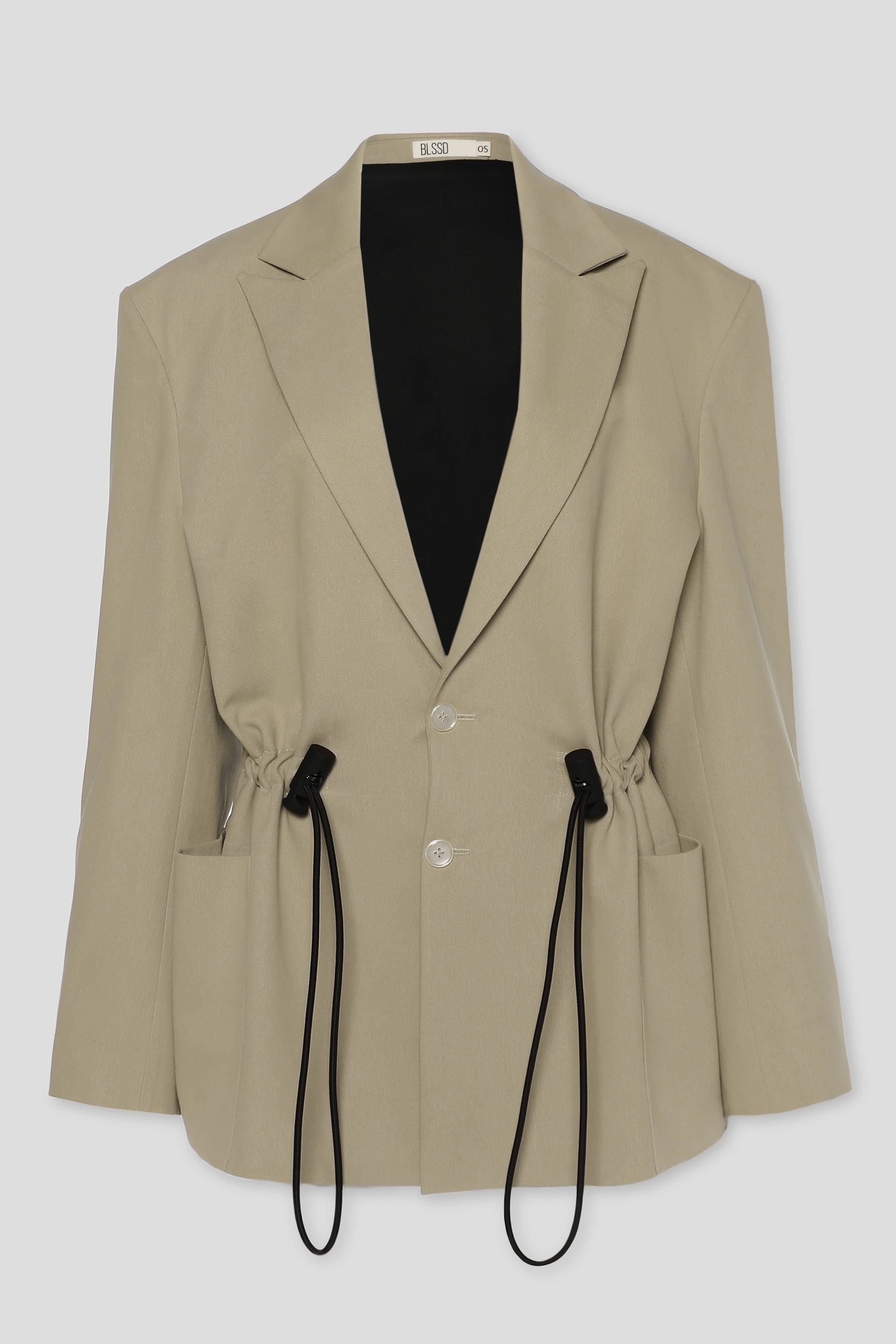 OVERSIZED TWILL BLAZER W/ DRAWSTRING
