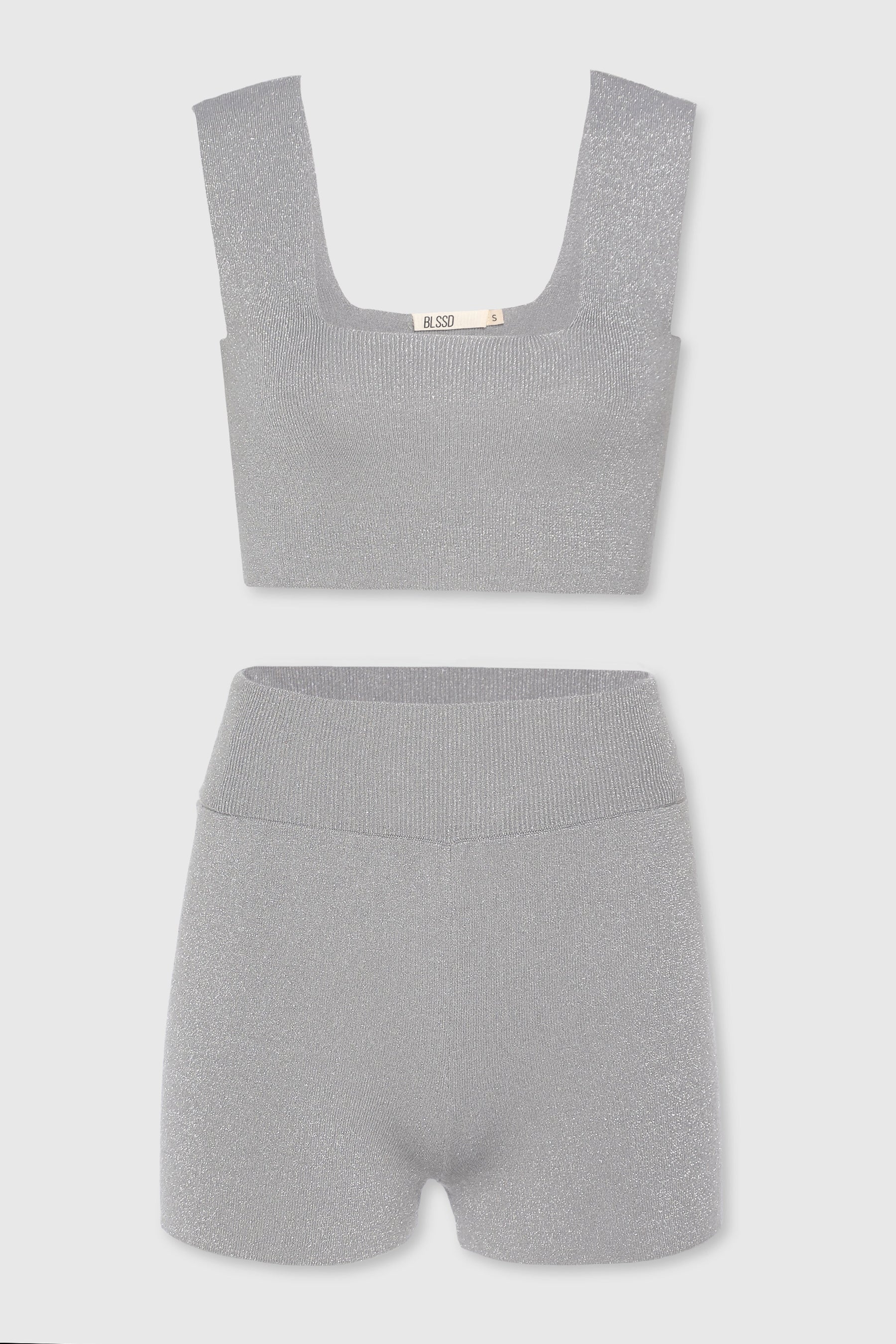 KNIT SQUARE BRALETTE AND BOXER SET